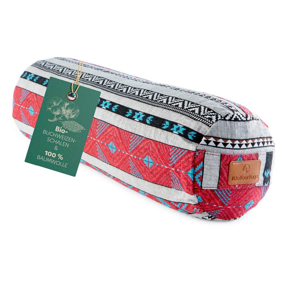 #DoYourYoga Yoga Bolster Yoga-Bolster Tarik - gefüllt mit Bio-Buchweizenschalen, Bodensitzkissen Asanas Meditation Pilates Körper Geist 68x22x22cm
