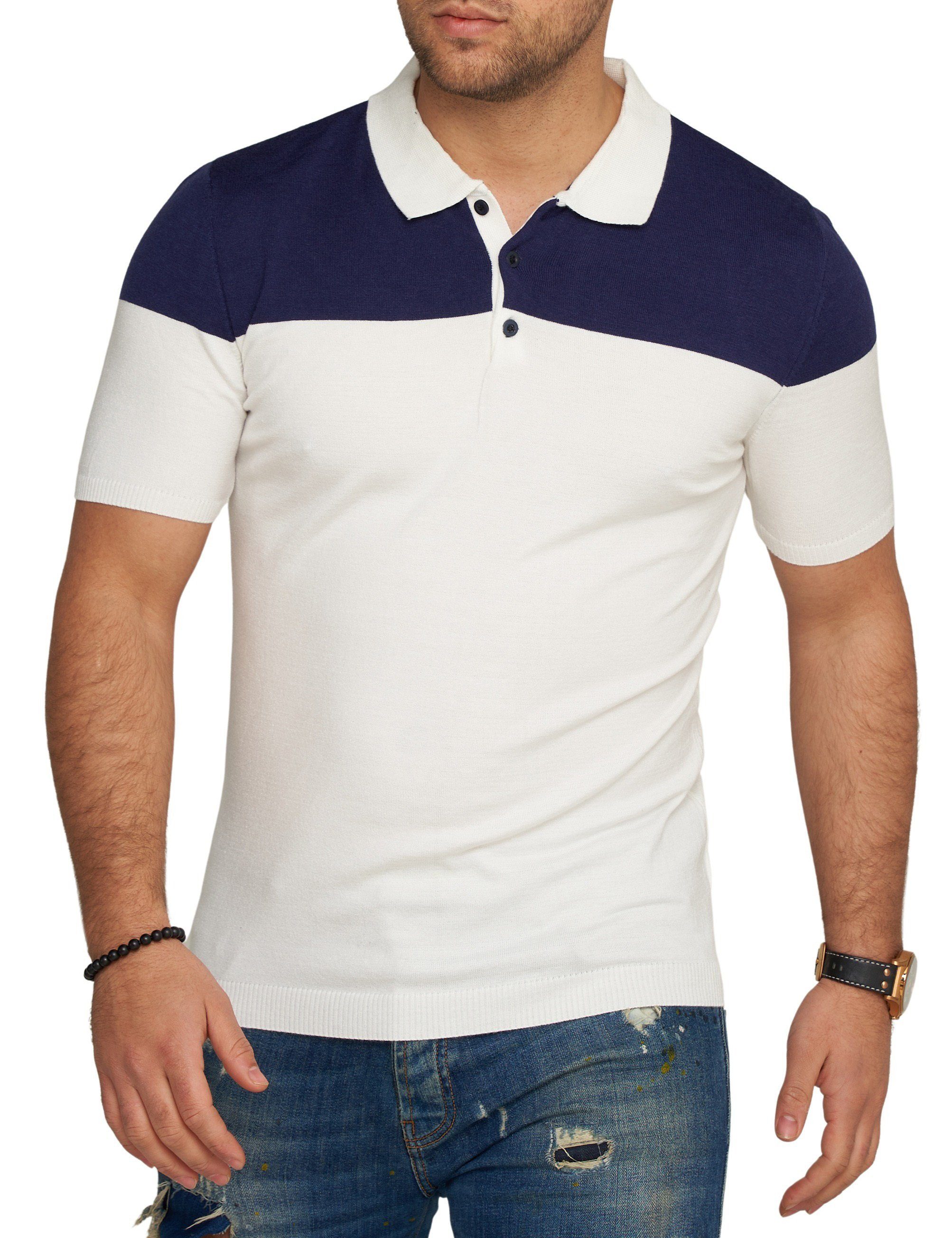 CARISMA Poloshirt CRPARATI Strick Kurzarm Polo T-Shirt Color-Block