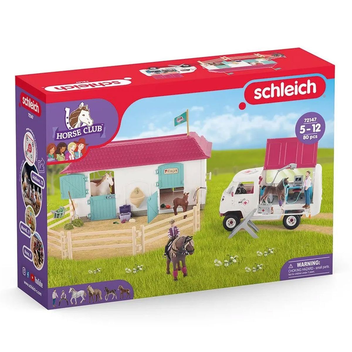 Schleich® Spielwelt Schleich 72147 - Horse Club - Tierarztbesuch im Stall