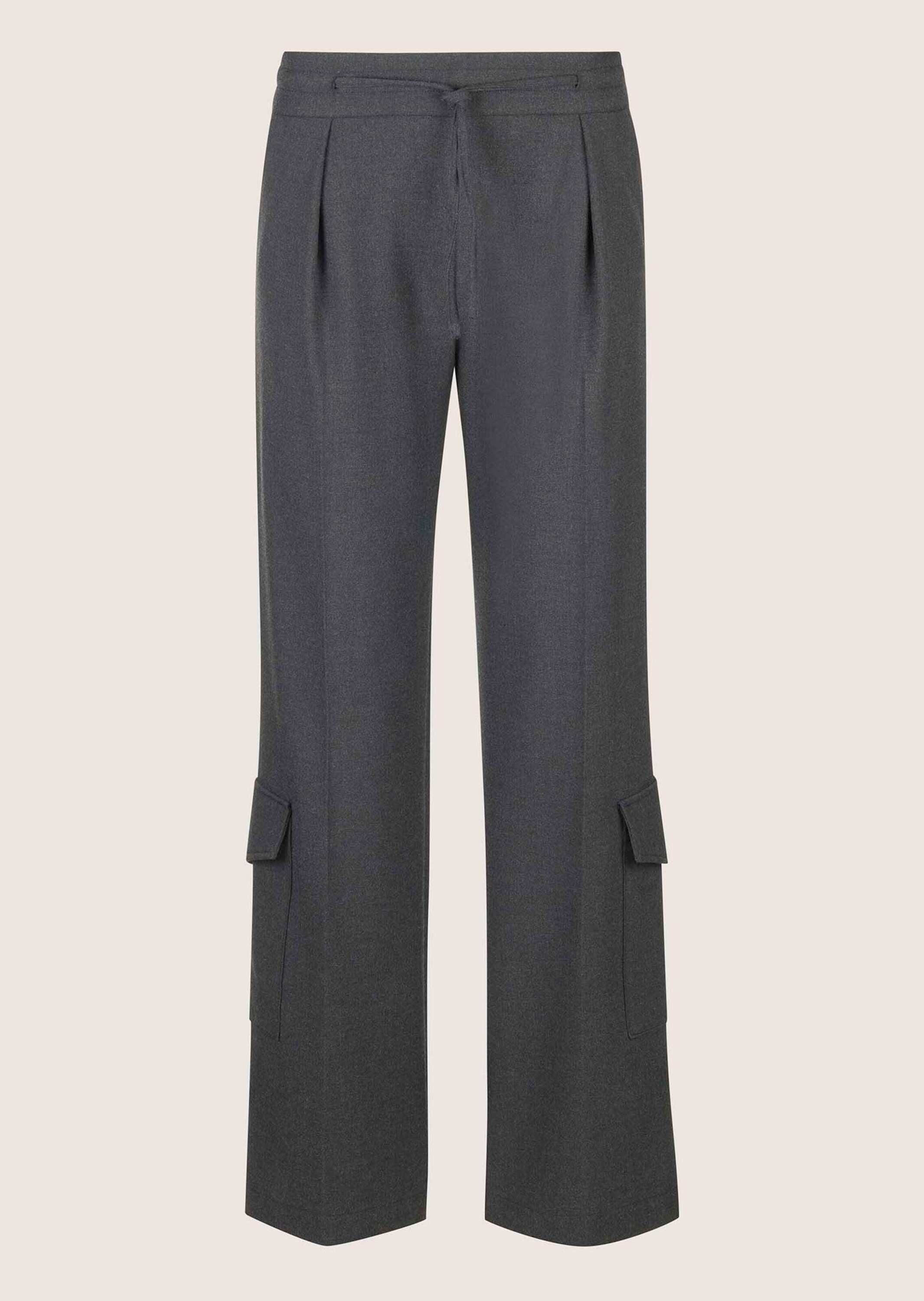 MADELEINE Cargohose Schlupfhose mit ausgestelltem Bein Uni-Design, ohne Kragen, Verschlusslos für unkomplizierten Look