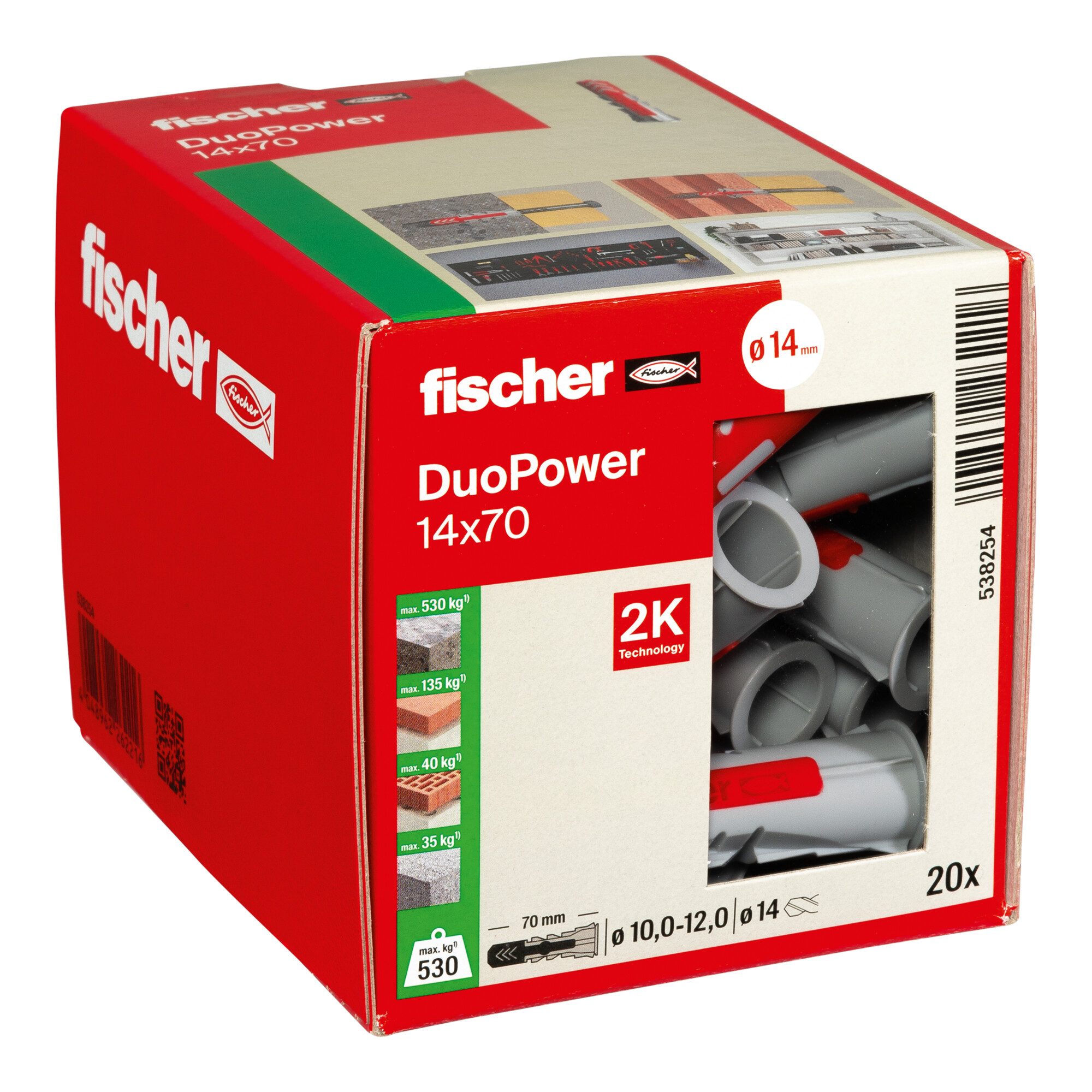 fischer Spreizdübel fischer Dübel DuoPower 14x70 LD 20 Stk