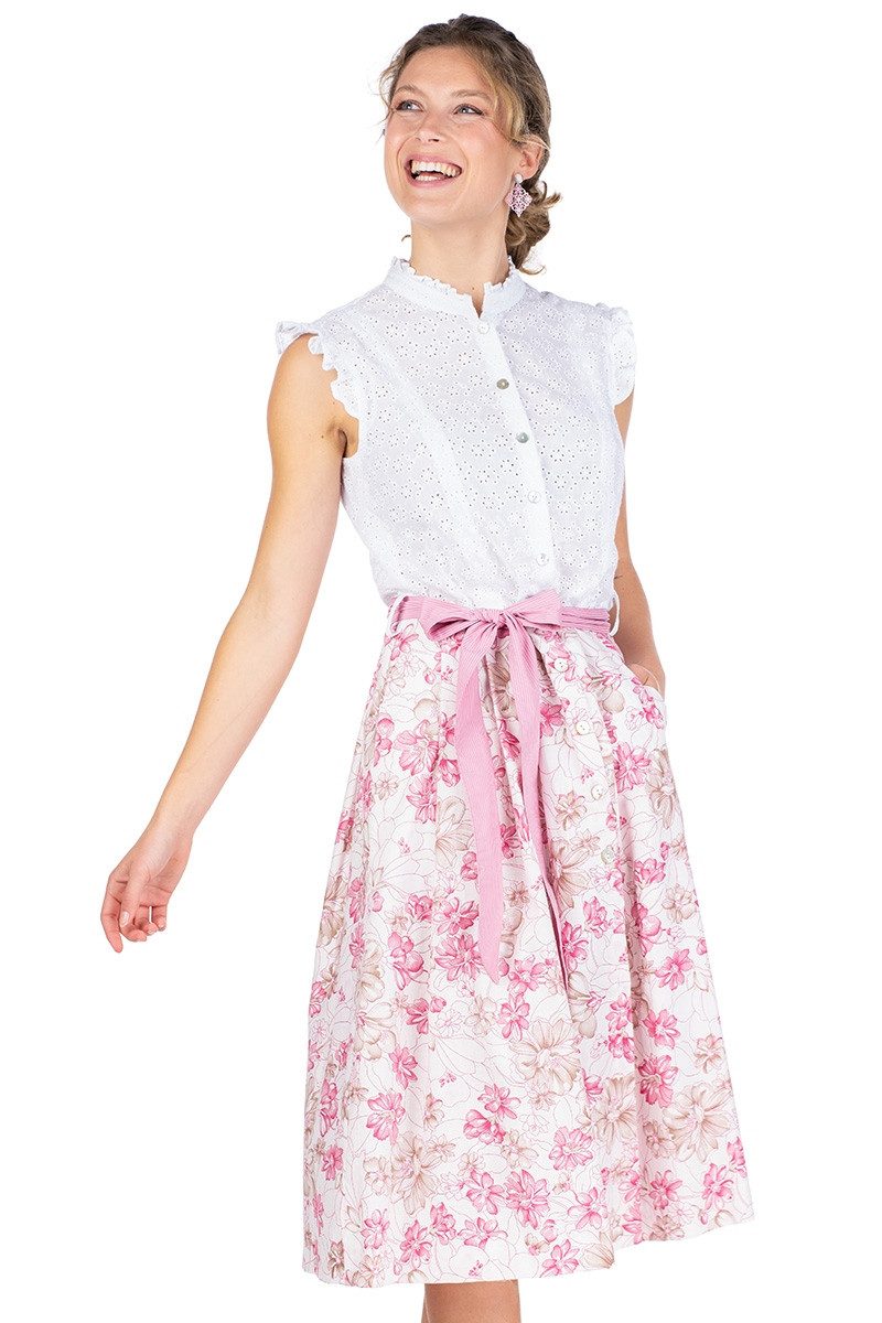 Trachtenkleid Sommerkleid - ROYA - weiß/rosa