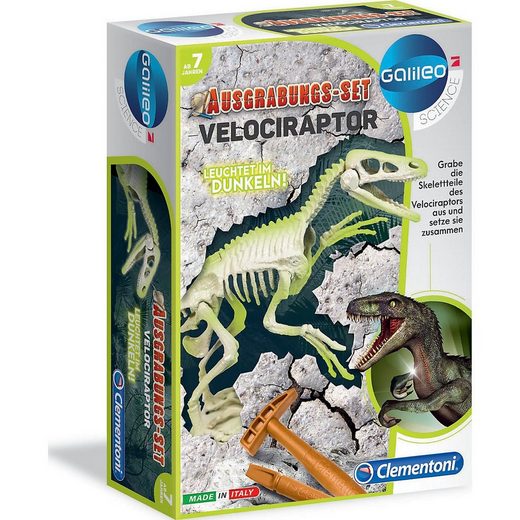 Clementoni® Lernspielzeug »Ausgrabungs-Set Velociraptor«