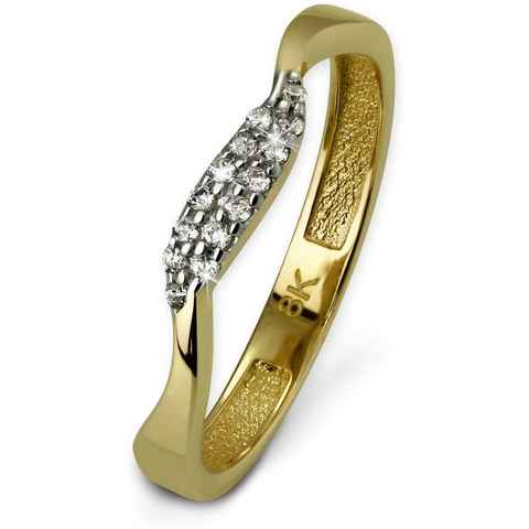 GoldDream Goldring GoldDream Ring Welle Vollgold 8 Karat GDR501XX (Fingerring), Damen Ring Welle aus 333 Gelbgold - 8 Karat, Farbe: gold, weiß