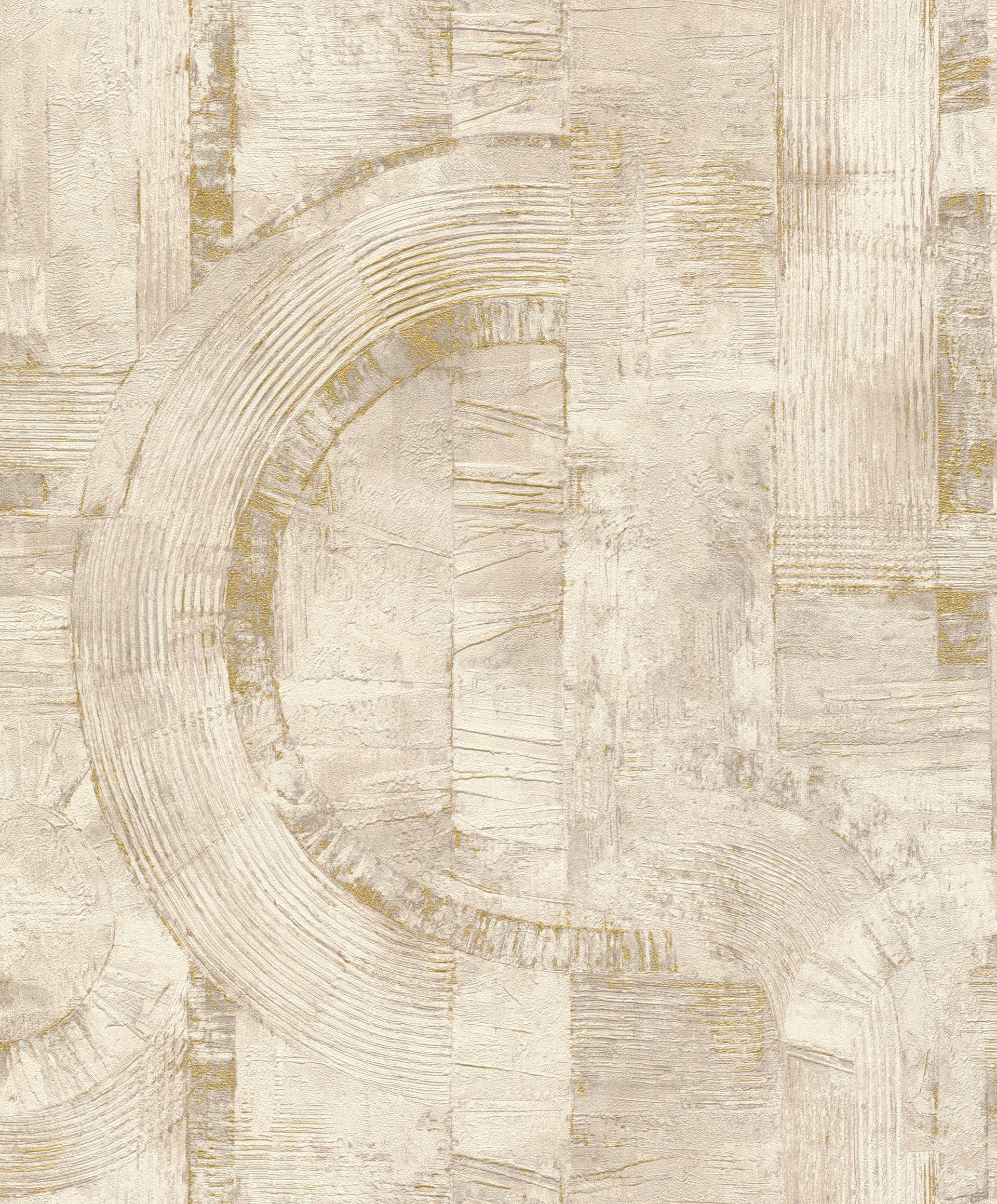 Rasch Vliestapete Composition, abstrakt, (1 St), mit grafischer Struktur beige