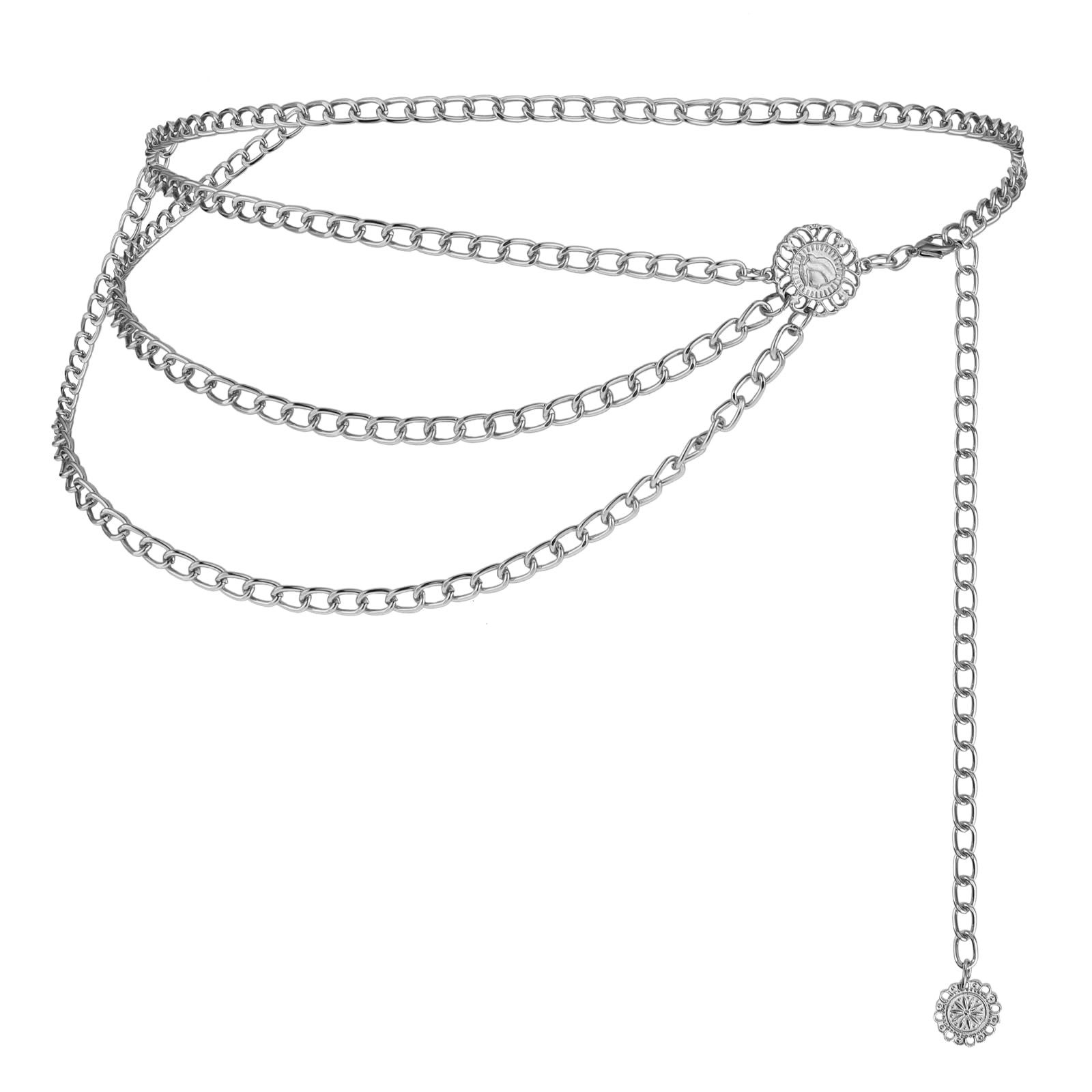 Coonoor Taillengürtel Damen Concho Kettengürtel taillenkette Taille Gürtel Verstellbarer Metall Western Cowgirl Gürtel