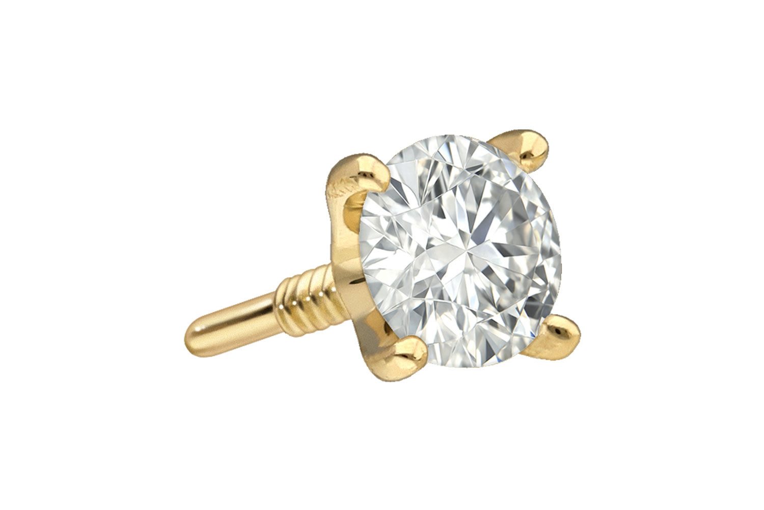 PIERCINGLINE Piercing-Set 18 Karat Gold Schraubaufsatz mit Außengewinde DIAMANT (Schraub-Aufsätze, 1-tlg)