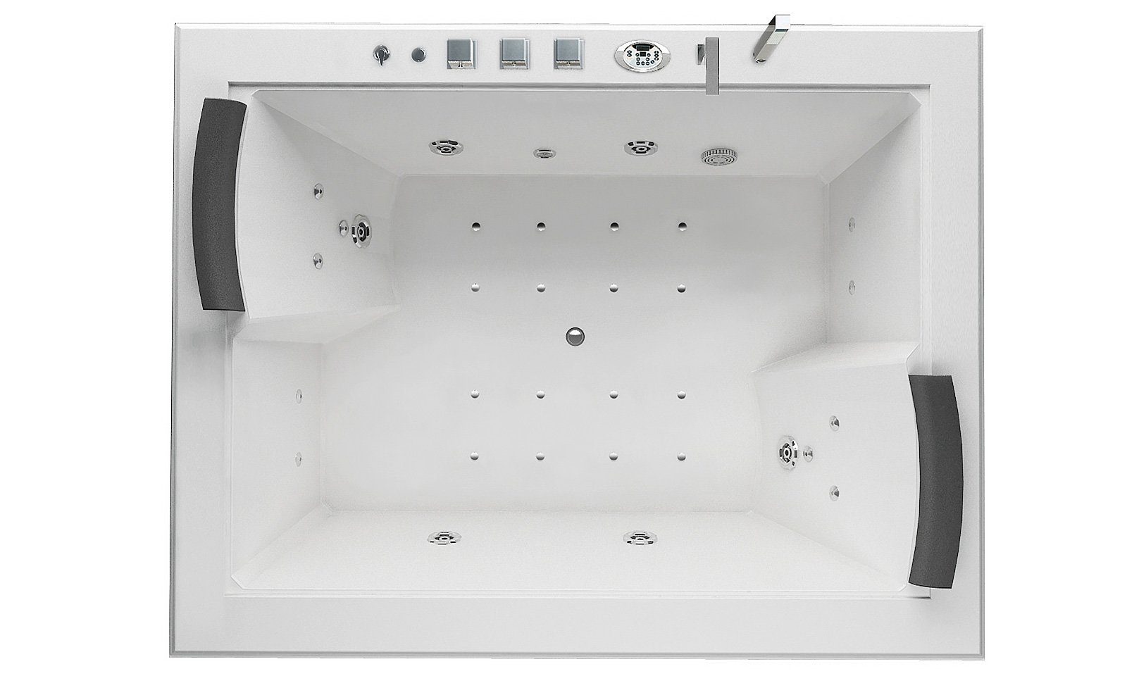 Jet-Line Whirlpool-Badewanne Whirlpool XXL 2 Personen BABILON weiss 180 x 141.5
