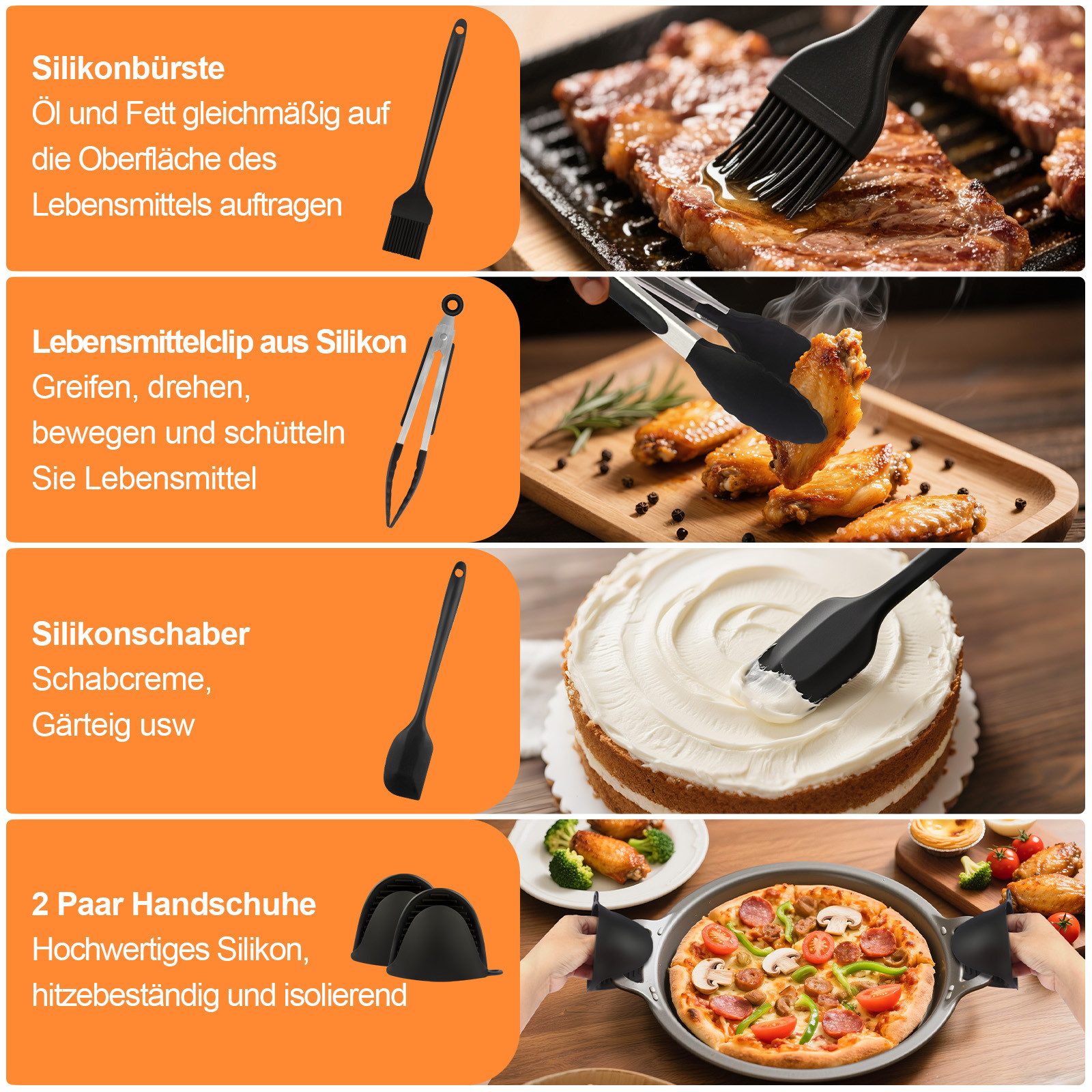 Kitcanis Backform Heißluftfritteuse zubehör für Cosori 8,5L mit zwei Zonen (CAF-R901), (Set 9-tlg), Allrounder, Gesund, Schnell zubereitet – Bild 5 von 5