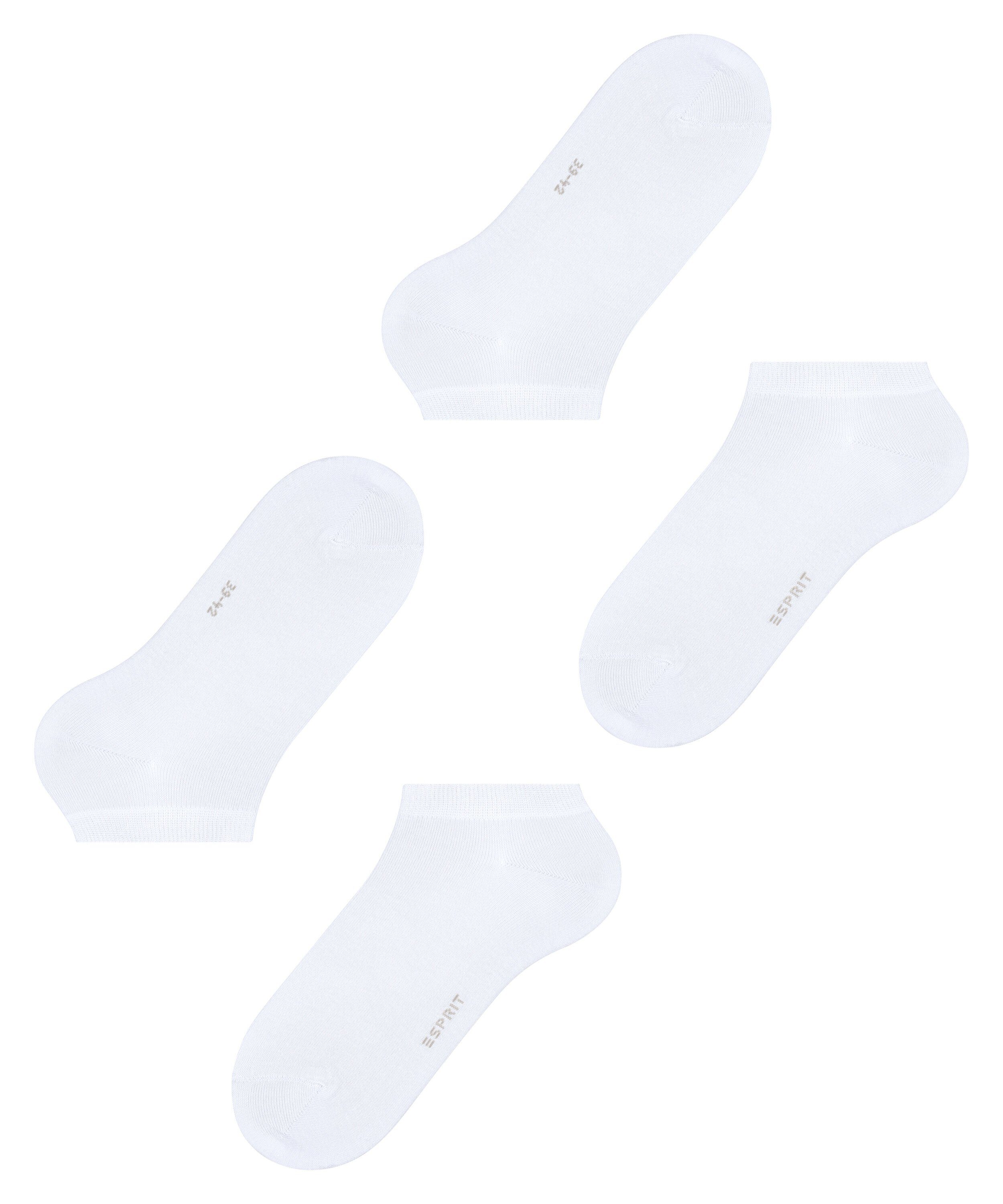 Esprit Sneakersocken Basic Uni 2-Pack (2-Paar) mit hohem Baumwollanteil white (2000)