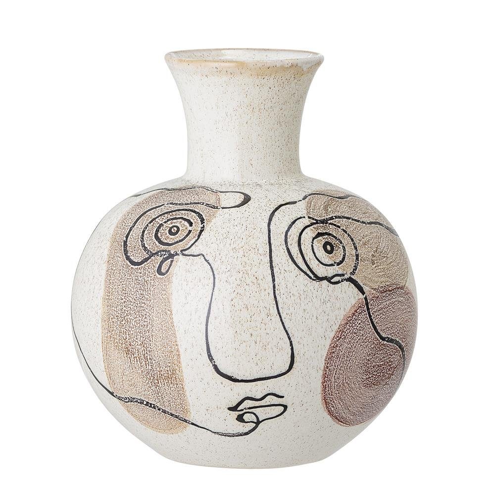 Bloomingville Dekovase Irini, Vase Weiß Steingut Blumenvase Dekovase dänisc günstig online kaufen