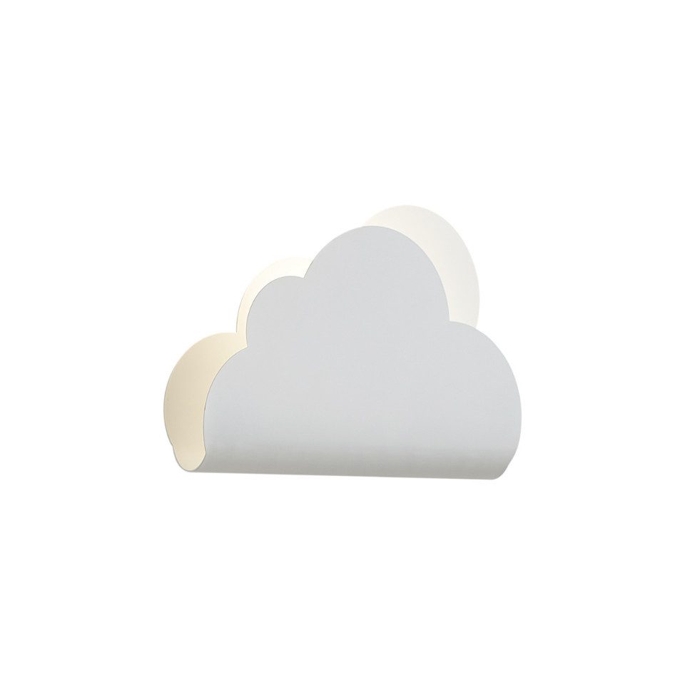 Qazqa Wandleuchte Cloudy, ohne Leuchtmittel, Warmweiß, QAZQA Wand­leuchte, e27, Weiß, Metall, Für Kinder