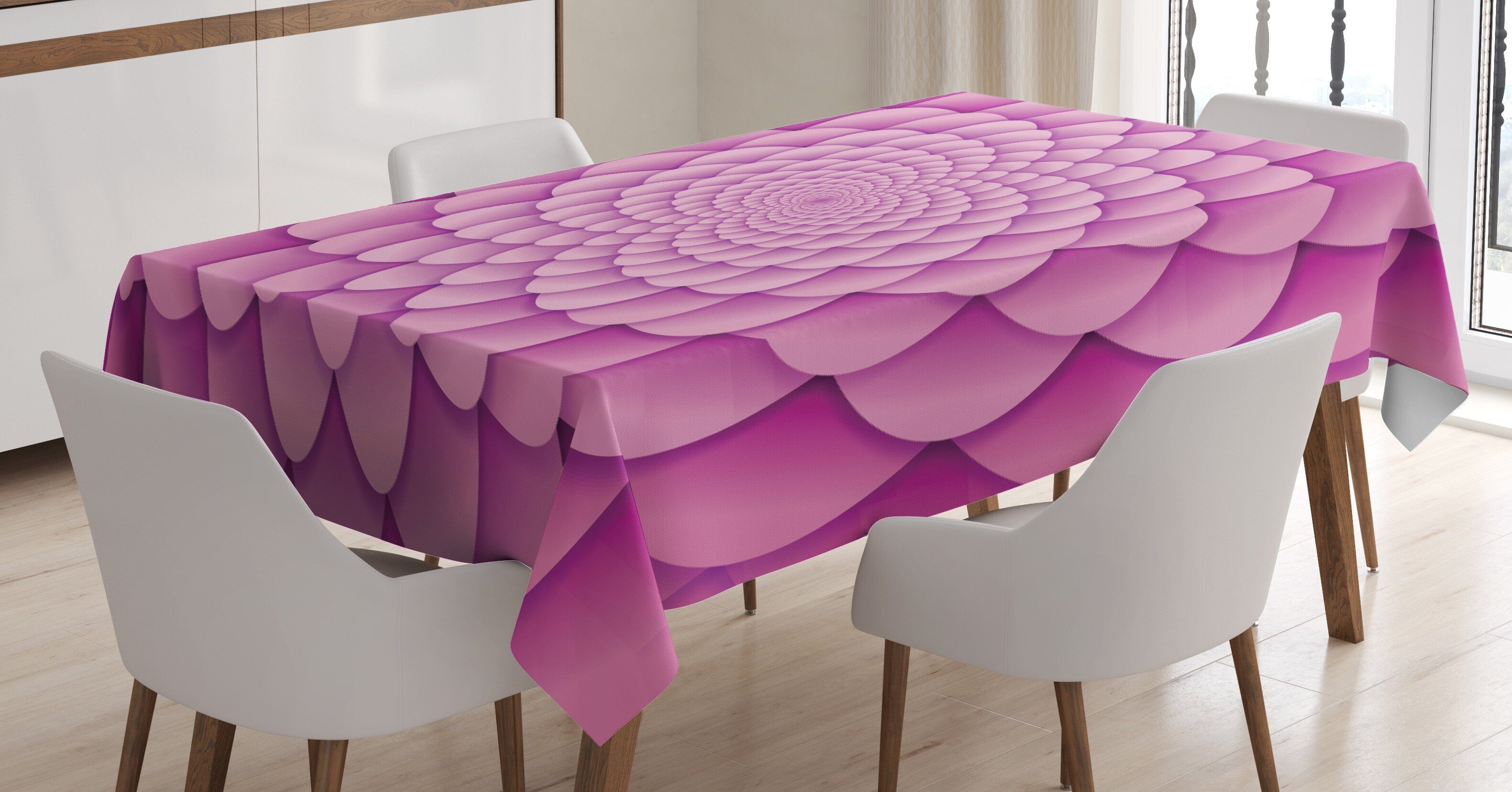 Abakuhaus Tischdecke Farbfest Waschbar Für den Außen Bereich geeignet Klare Farben, rosa Mandala Zusammenfassung Spiral Lotus