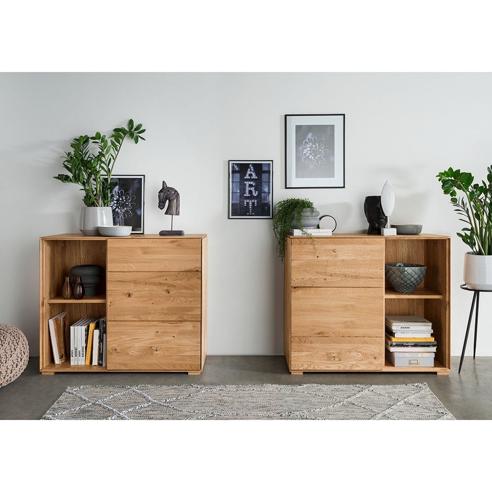 Lomadox Sideboard WYNDHAM-69, Kommode 98cm, stehend/hängend, Wildeiche massiv geölt