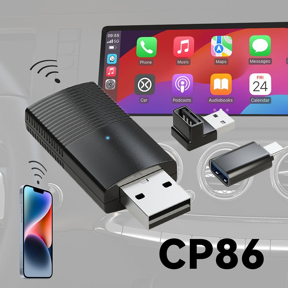 Minix CP86 Wandelt werksseitiges Kabel-CarPlay in kabelloses CarPlay um USB-Adapter