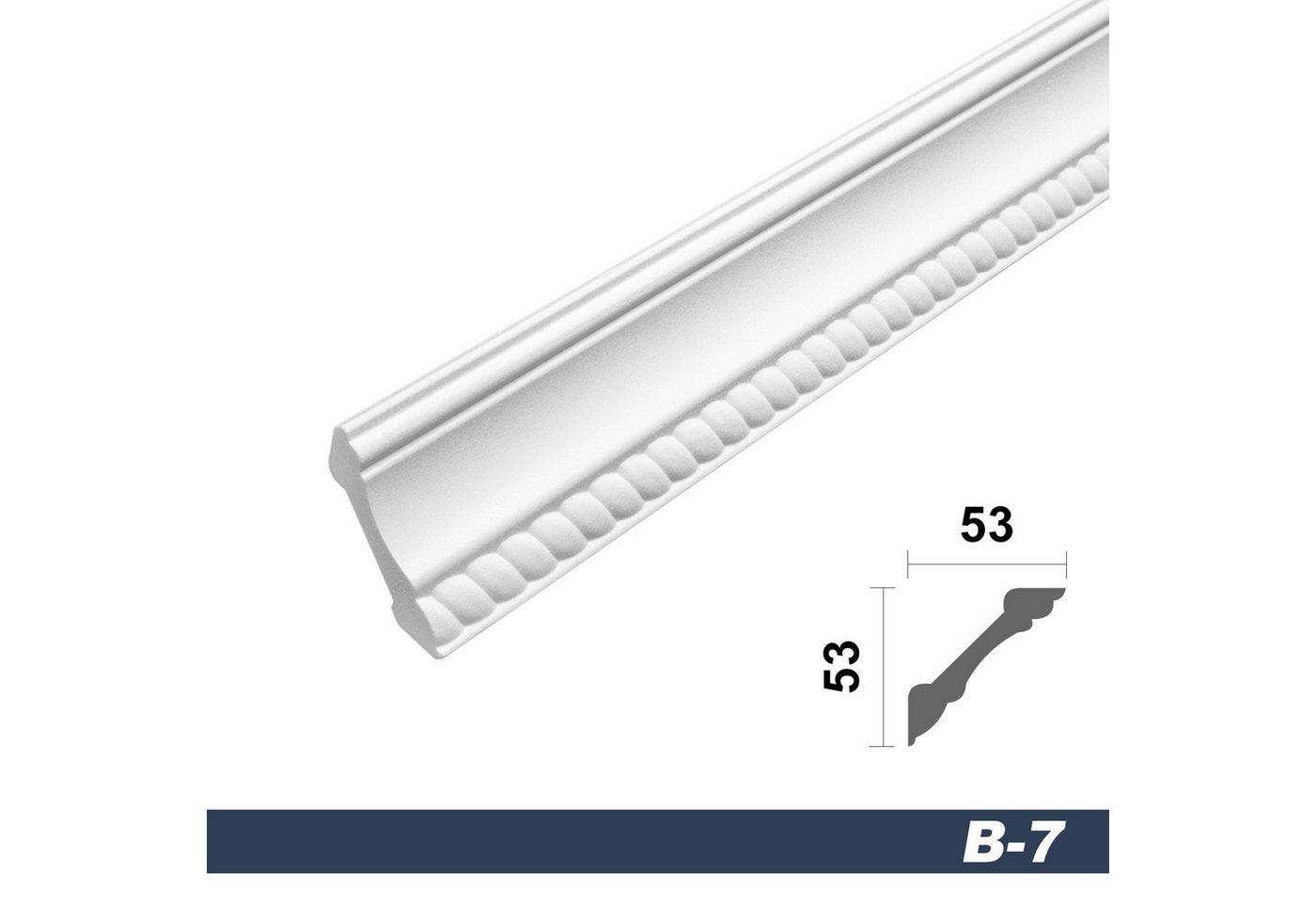 Thumbnail - marbet design Stuckleiste B-07, 50 Meter, Deckenleisten Sparpaket aus Styropor EPS - Stuckleisten gemustert, leicht im t...