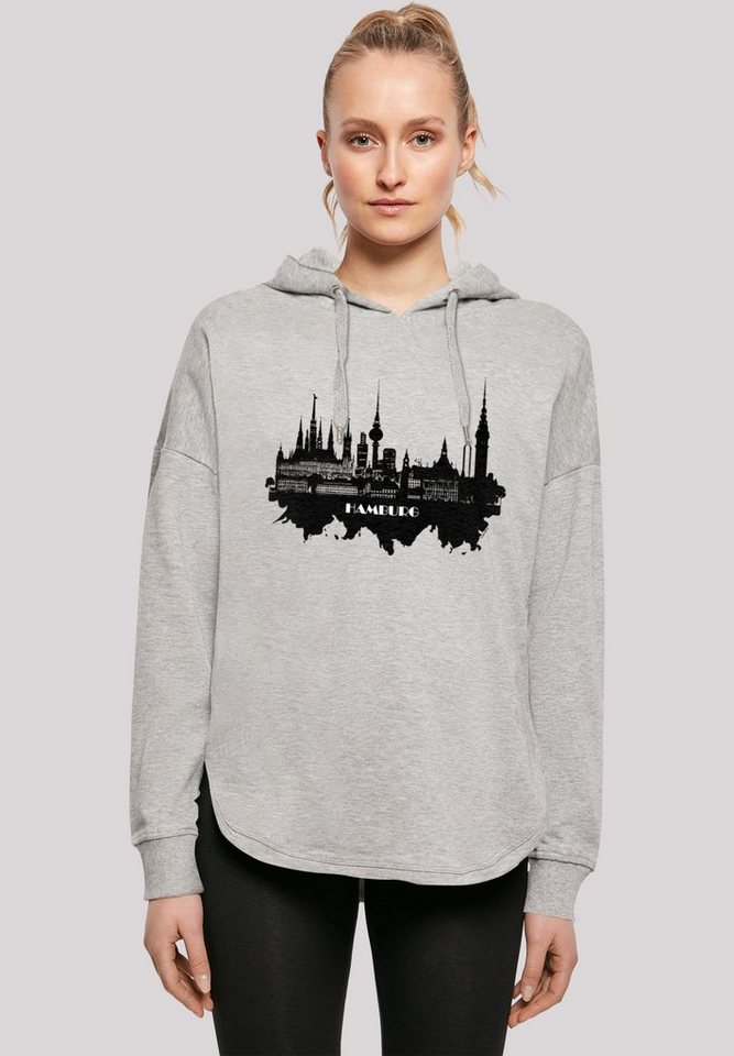 F4NT4STIC Kapuzenpullover Cities Collection - Hamburg skyline Print, Fällt  weit aus, bitte eine Größe kleiner bestellen