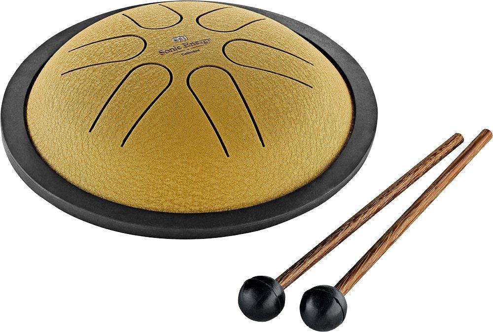 Handpan Mini Steel Tongue Drum, B Major, Gold