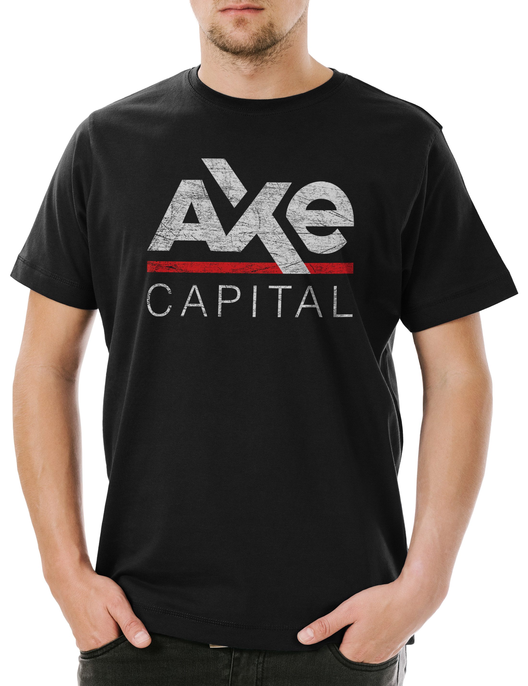 Print-Shirt Axe Capital II Herren T-Shirt Billions Symbol Sign Logo Zeichen