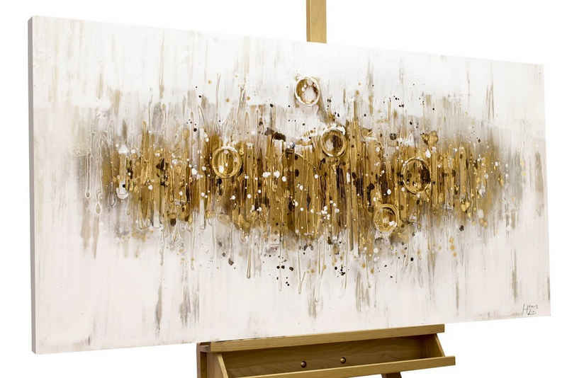 KUNSTLOFT Gemälde Glittering Crowd 120x60 cm, Leinwandbild 100% HANDGEMALT Wandbild Wohnzimmer