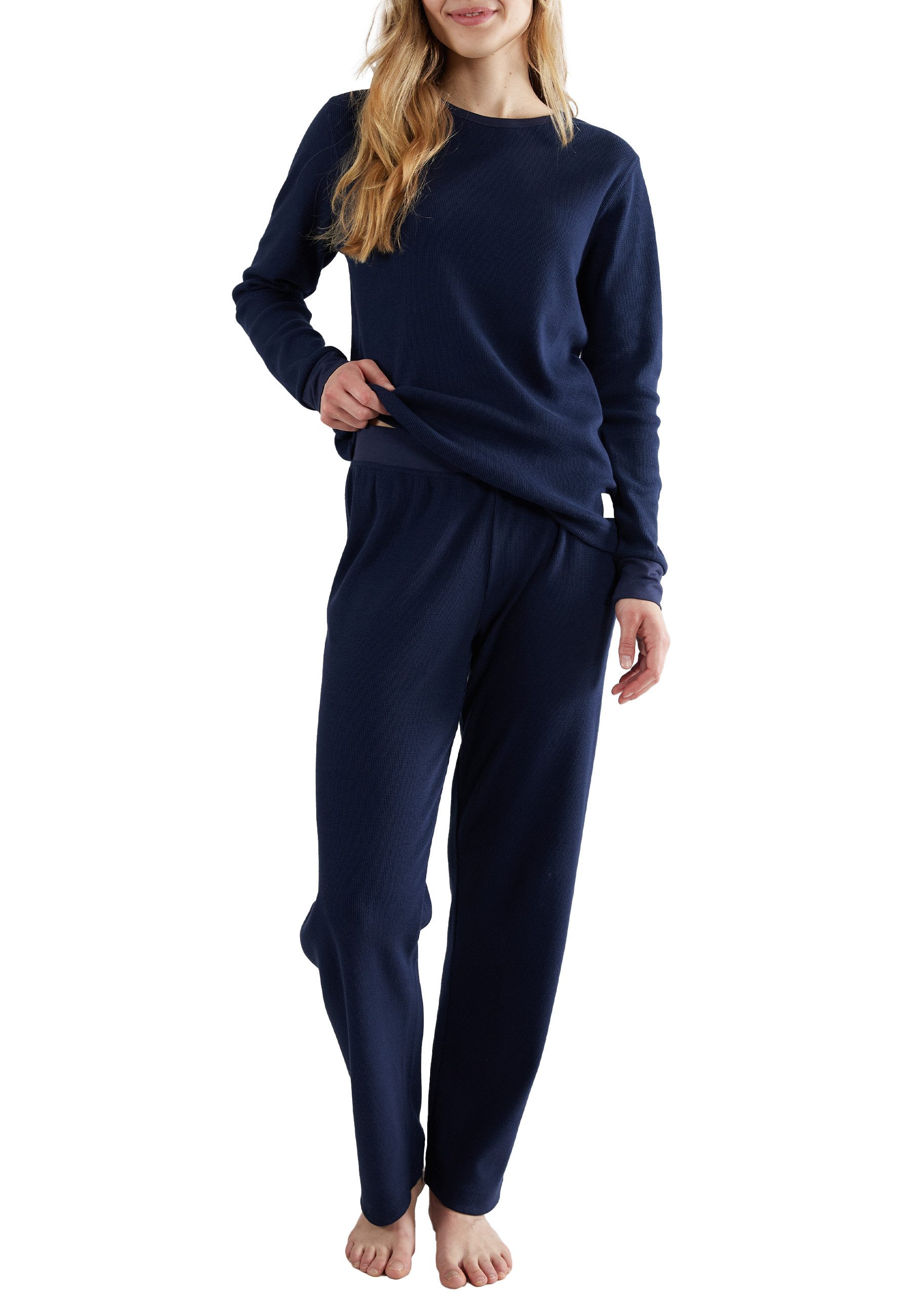 TOM TAILOR Hausanzug TOM TAILOR Damen Trainingsanzug blau uni (1 tlg)