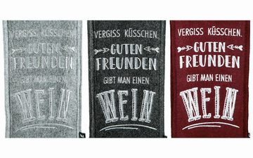 GILDE Geschenkbox SET Filz Tasche Weinflaschen drei Farben Spruch "Guten Freunden..." (Set, 3 St., 3er Set), 3er Set