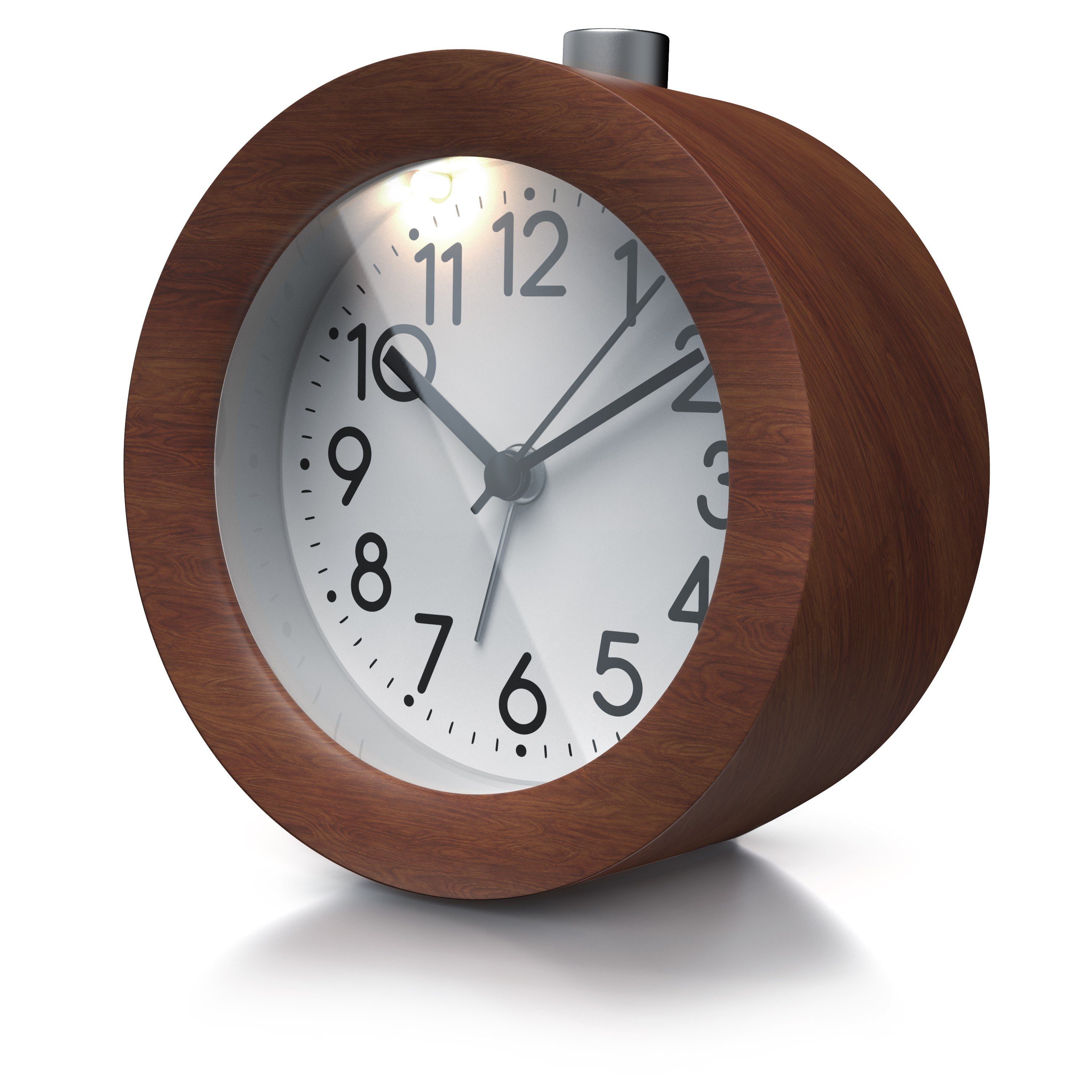BEARWARE Wecker Analoge Weckuhr mit rundem Holzkorpus & beleuchtetem Ziffer günstig online kaufen