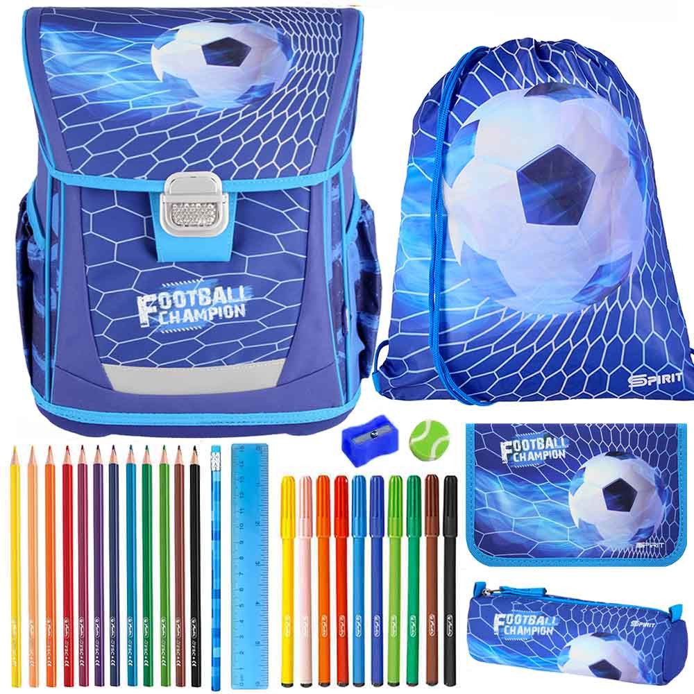 Spirit Schulranzen Set Cool 10-teilig 2026 Jungen blau Fussball Champion