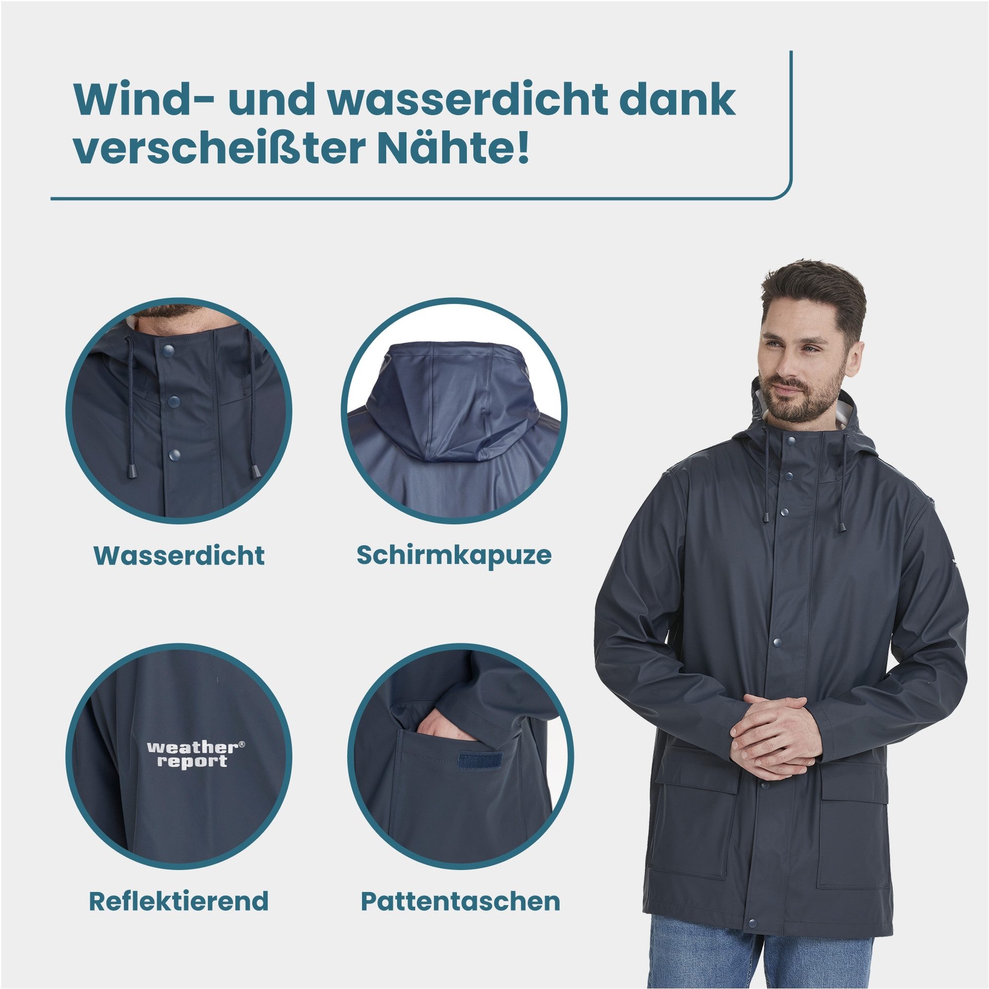 WEATHER REPORT Regenjacke Torsten mit verschweißten Nähten – Bild 2 von 5