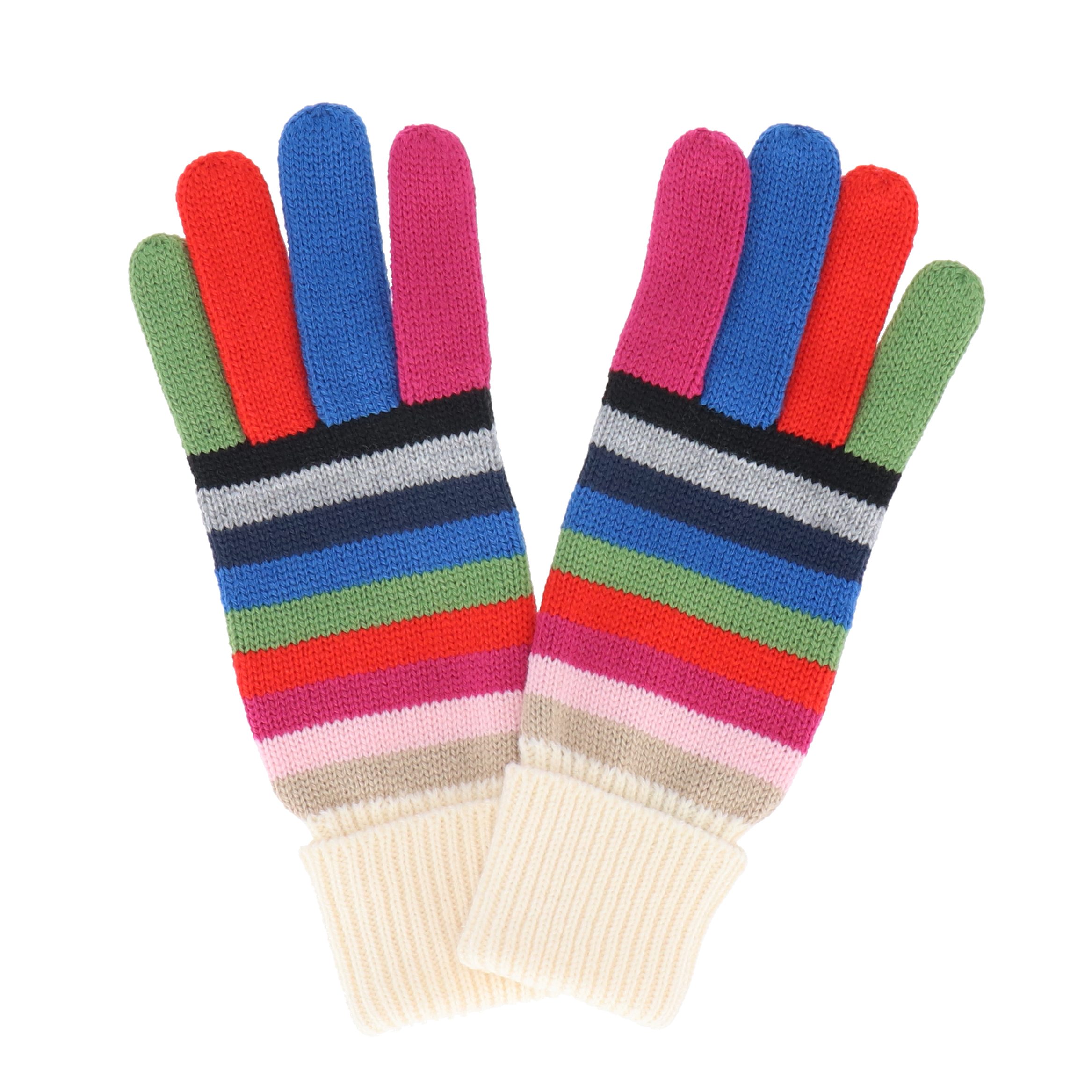 halsüberkopf Accessoires Strickhandschuhe Ringel mit farblich unterschiedli günstig online kaufen