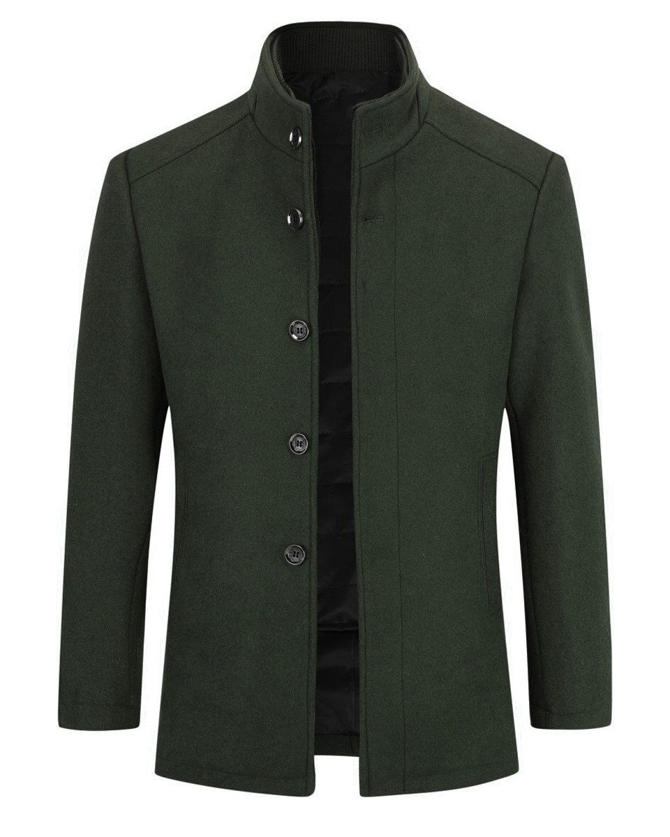 Allthemen Kurzmantel mit abnehmbarer dicker Weste Herren Wintermantel kurze Wolljacke