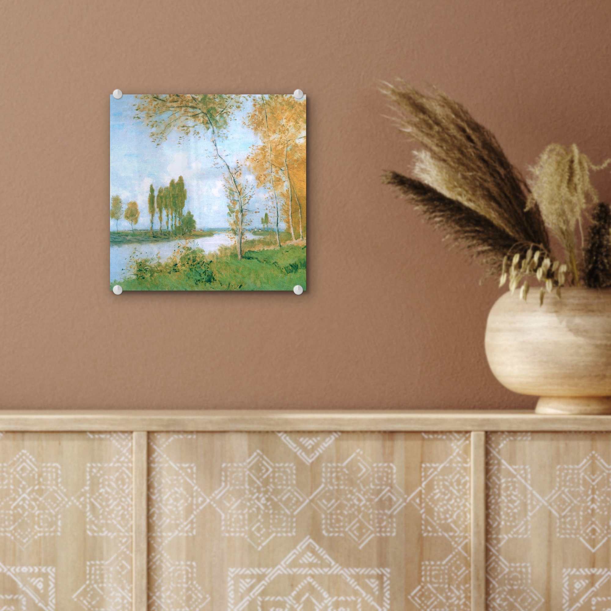 - Monet, Foto - MuchoWow (1 Wanddekoration Bilder in auf Acrylglasbild Wandbild Frühling auf Glas - Claude St), Glasbilder - Argenteuil Glas