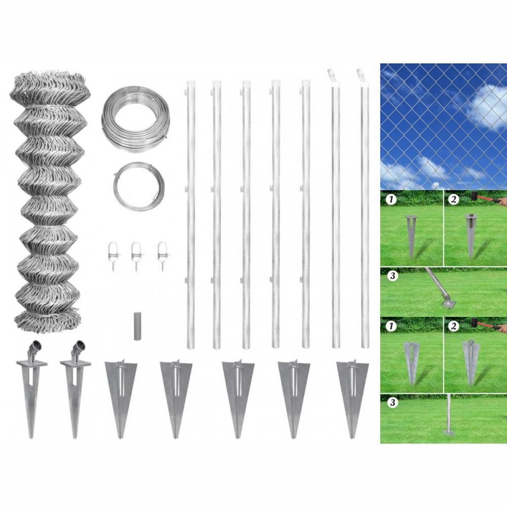 Maschendrahtzaun Komplett-Set Von VidaXL – 25 M X 2 M, Grün, Inkl. Pfosten Zum Einfachen Aufbau