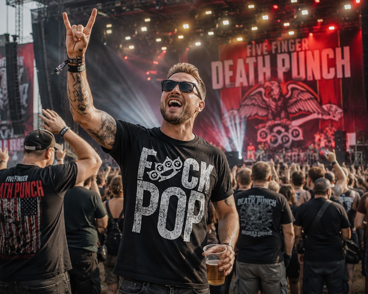 Bravado Print-Shirt Five Finger Death Punch Herren T-Shirt Schwarz Vintage Front & Back Band Shirt FFDP Tour Konzert