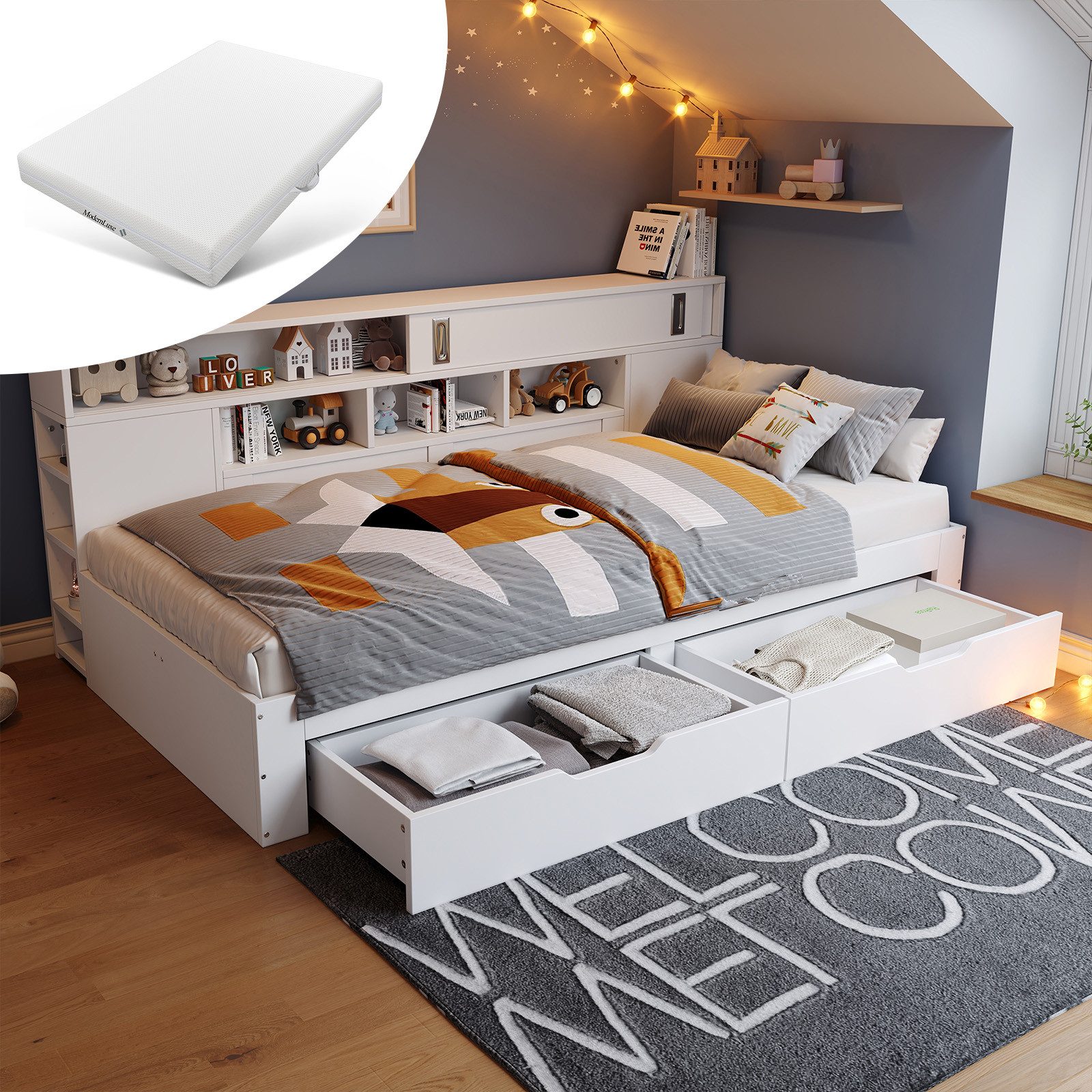 OKWISH Hochbett Bettkasten mit Stauraum (Daybett, günstig online kaufen
