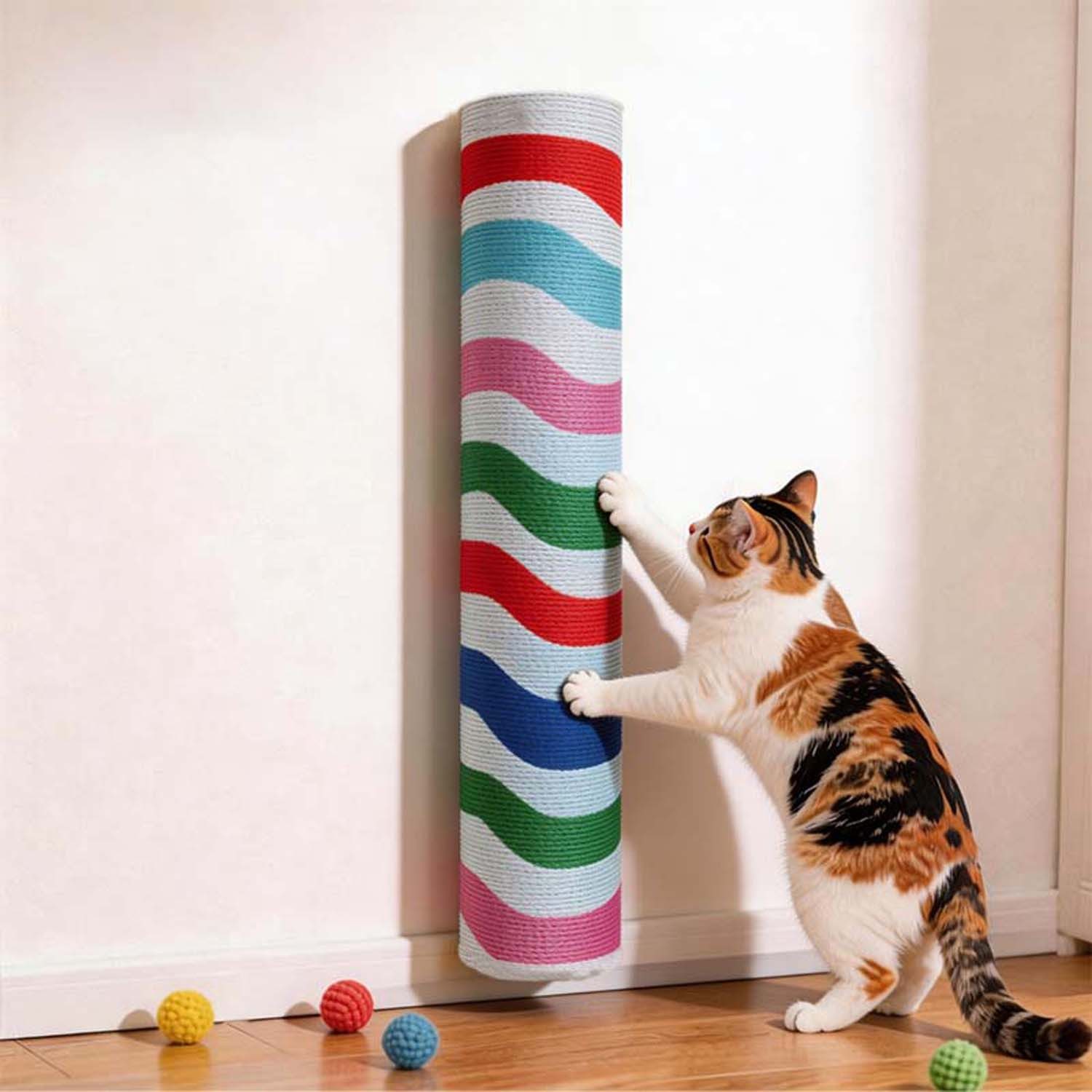 Ledander Kratzmatte Selbstklebende Katzenkratzbaum Katzen Klettergerüst, Kein Stanzen