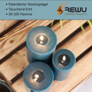 Deluxe Homeart LED-Kerze LED Kerze mit Timerfunktion Petrol