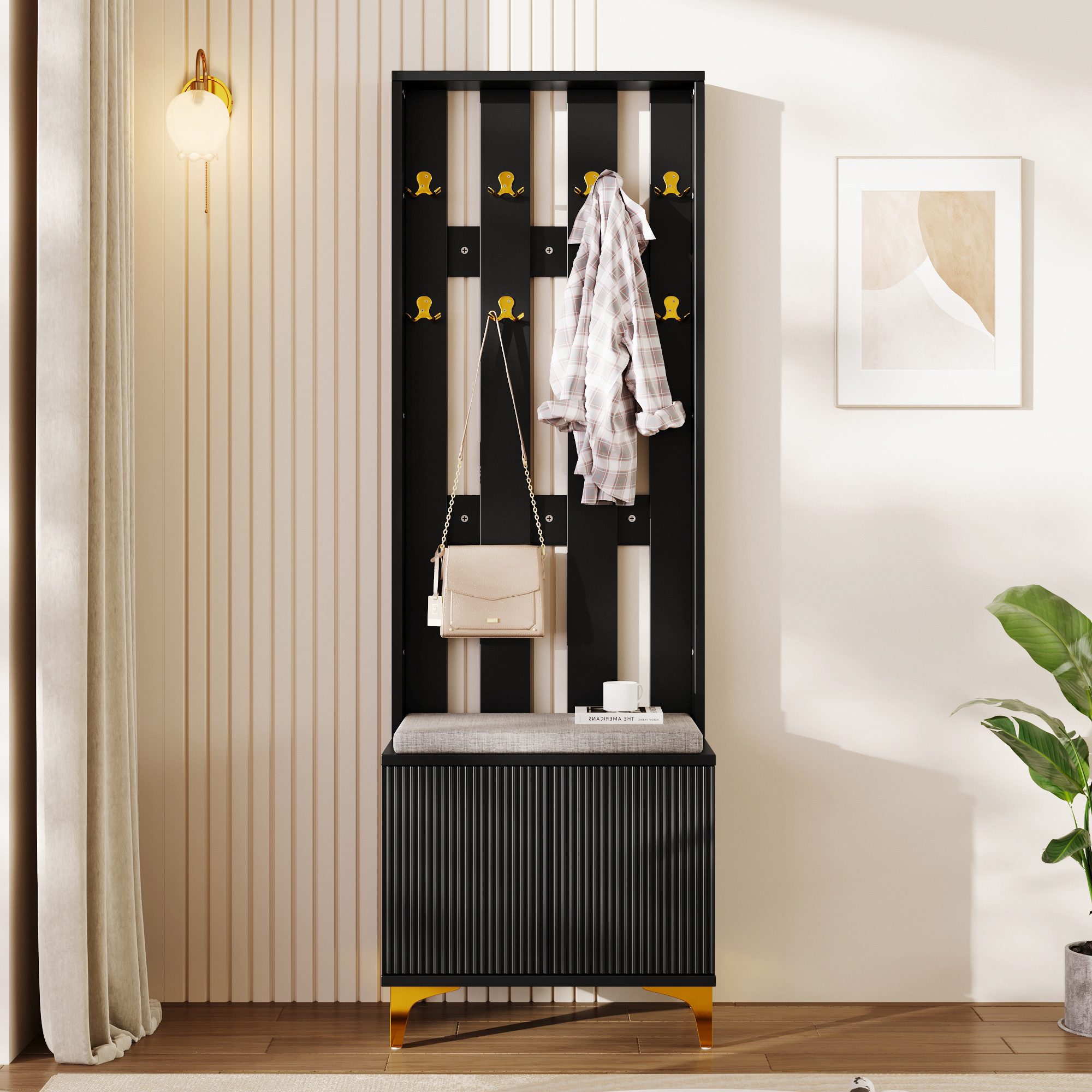 Celya Garderoben-Set Garderobenset mit Schuhbank und Kissen, Garderobenfron günstig online kaufen