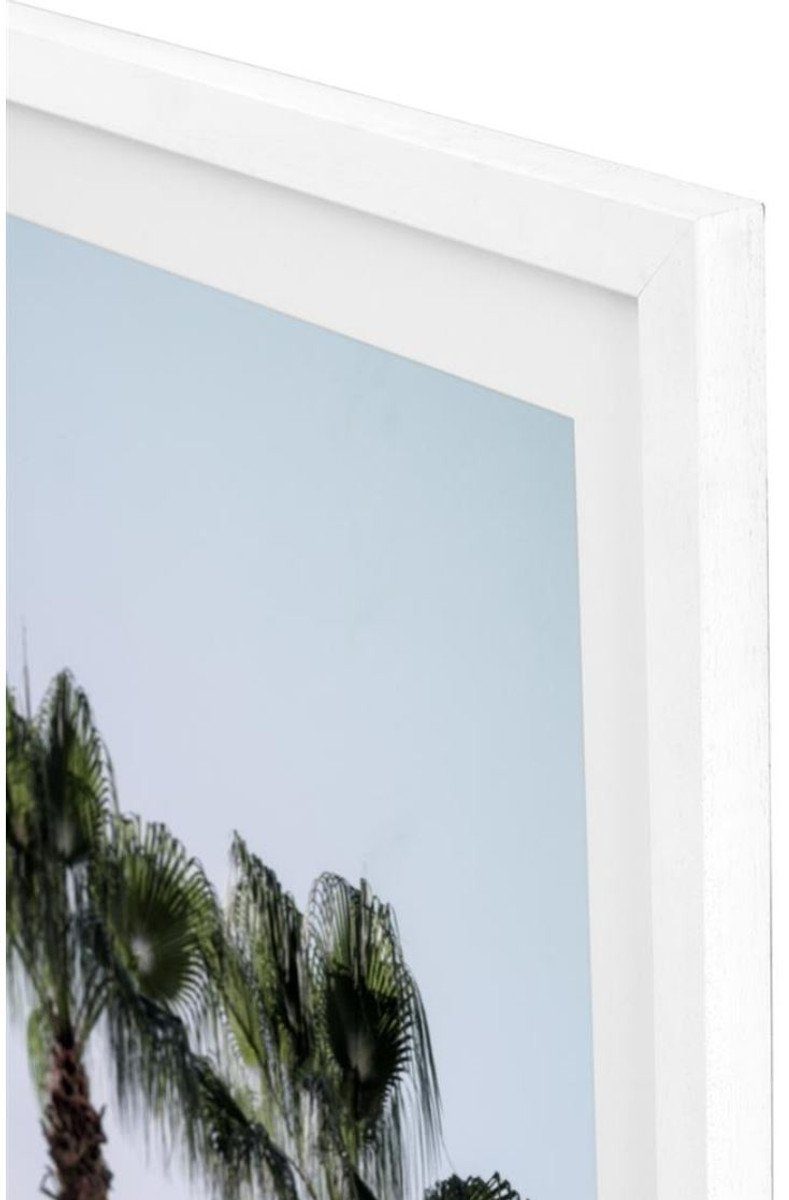 Casa Padrino 75 Wanddekoration - cm Mehrfarbig Bilderrahmen / Kunstdruck Weiß / Luxus Palmen x Bilder H. Set 104,5
