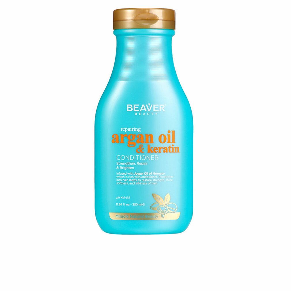 Beaver Haarpflege-Set Biber ARGAN OIL & KERATIN reparierende Pflegespülung
