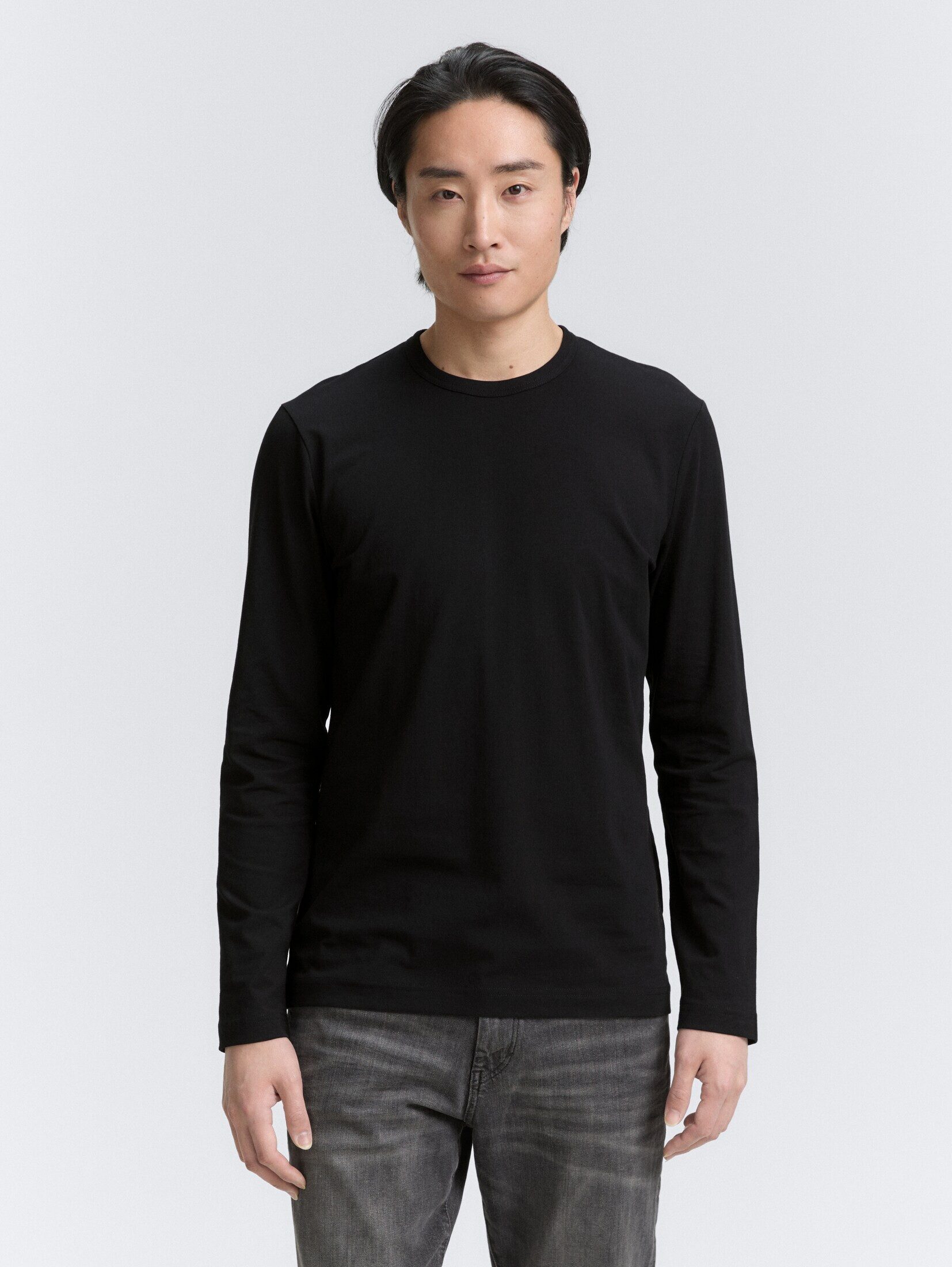 Langarmshirt Slim Fit Langarmshirt mit Stretch