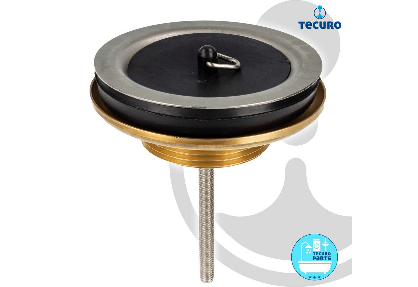 Thumbnail - tecuro Siphon Univentil Ablaufsieb 1 1/2 Zoll, Ø 80 mm, mit Ventilstopfen