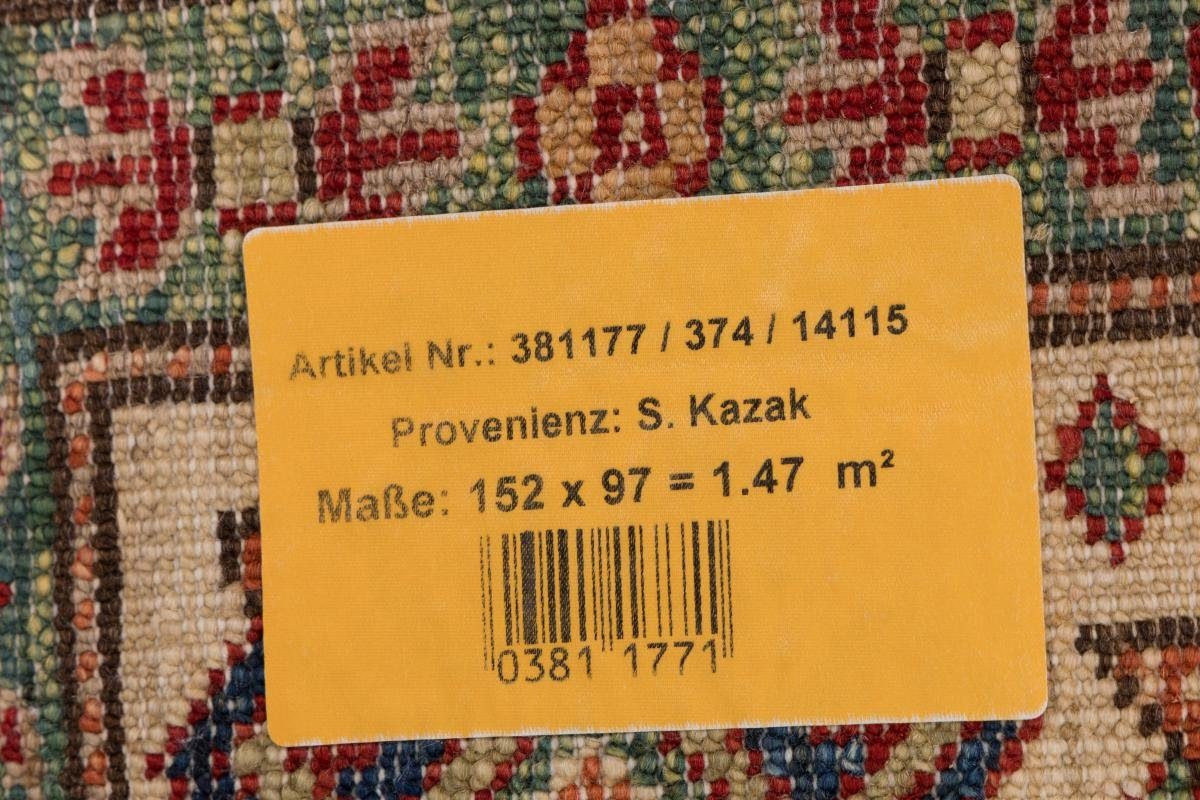 rechteckig, Höhe: Super 5 mm Nain Trading, Orientteppich, 96x151 Handgeknüpfter Kazak Orientteppich