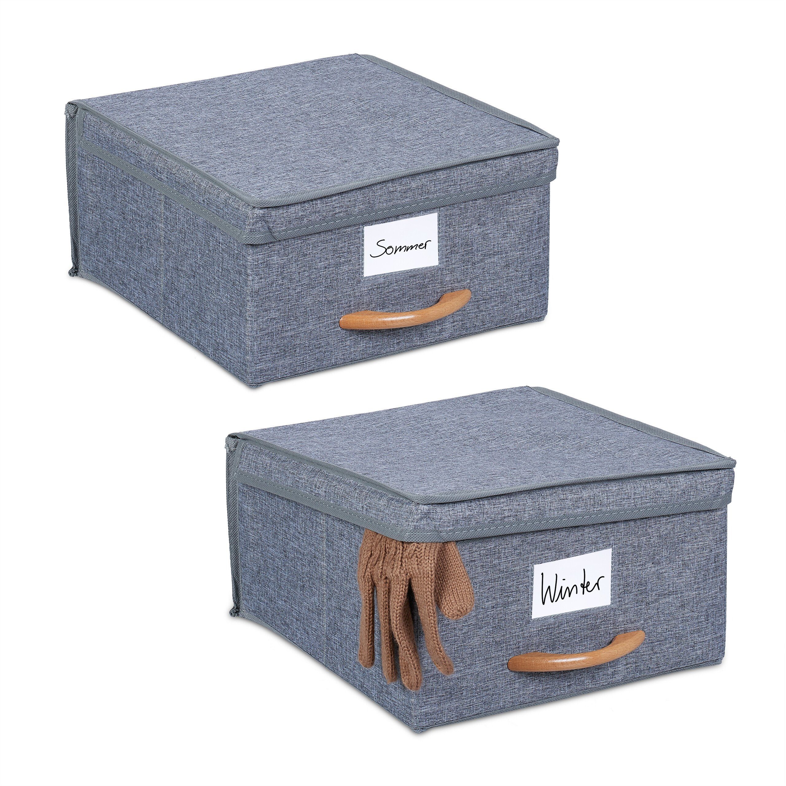 relaxdays Aufbewahrungsbox mit Deckel 2er Set günstig online kaufen