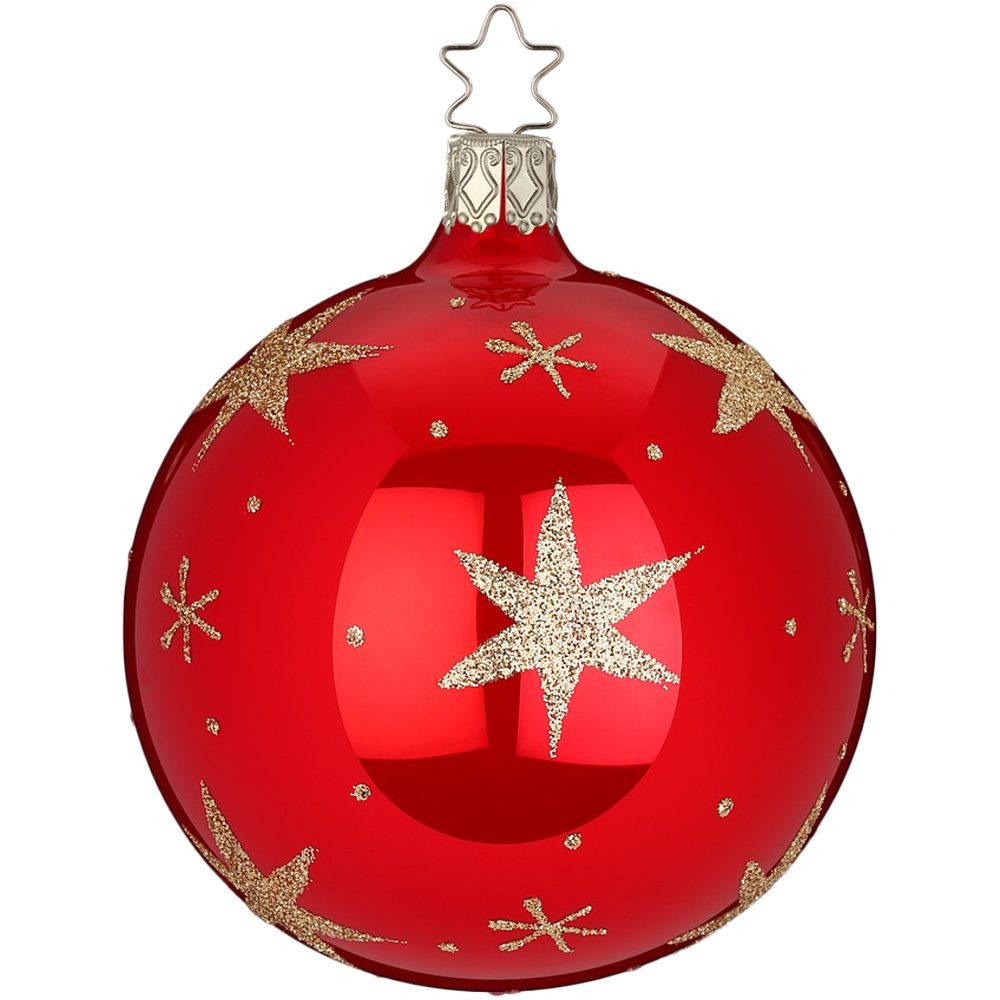 INGE-GLAS® Weihnachtsbaumkugel Christbaumkugel Sternenlicht Ø 8cm rot opal günstig online kaufen