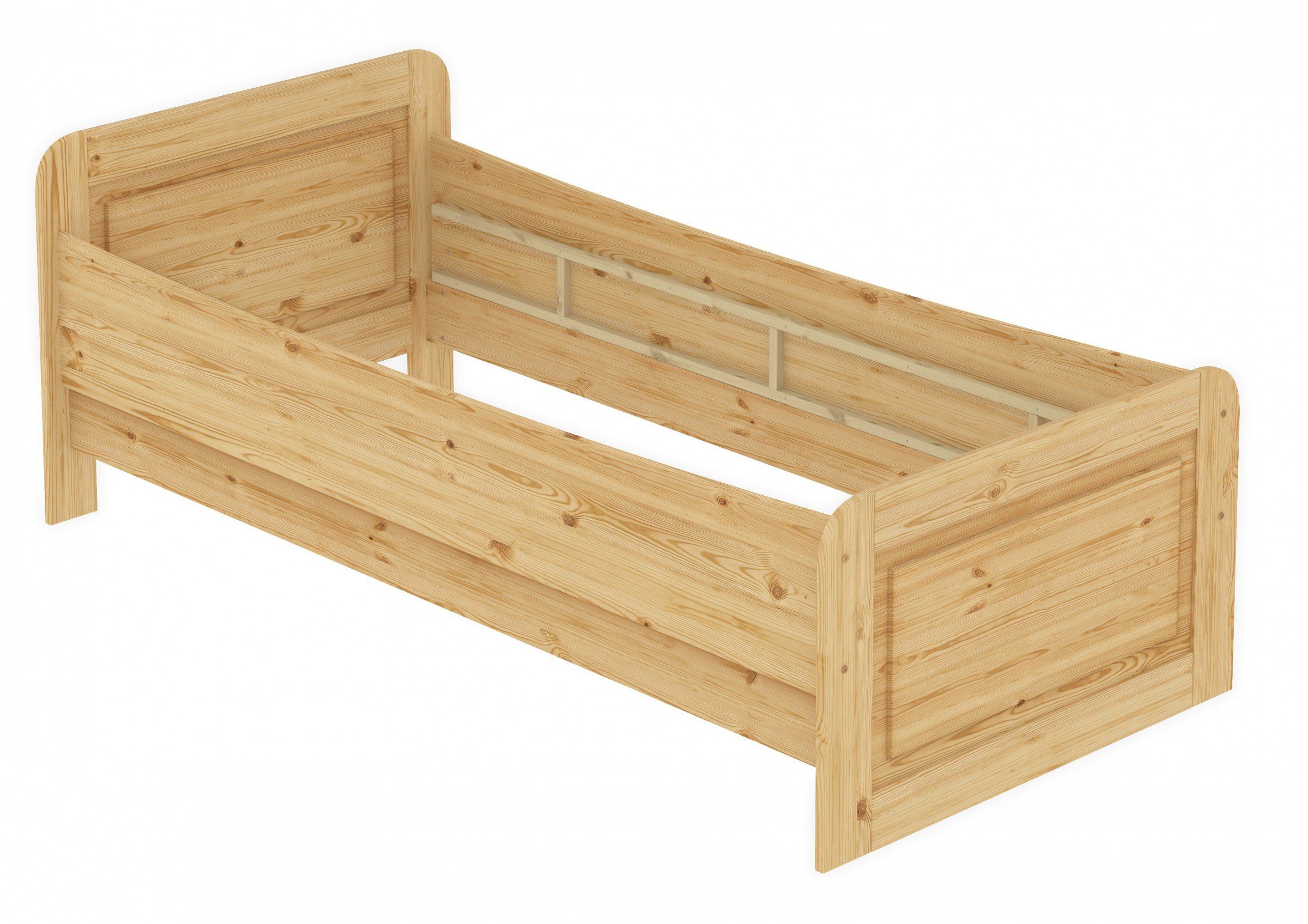 ERST-HOLZ Bett Seniorenbett lackiert Kieferfarblos ohne Kiefer 100x200 Rost, massiv