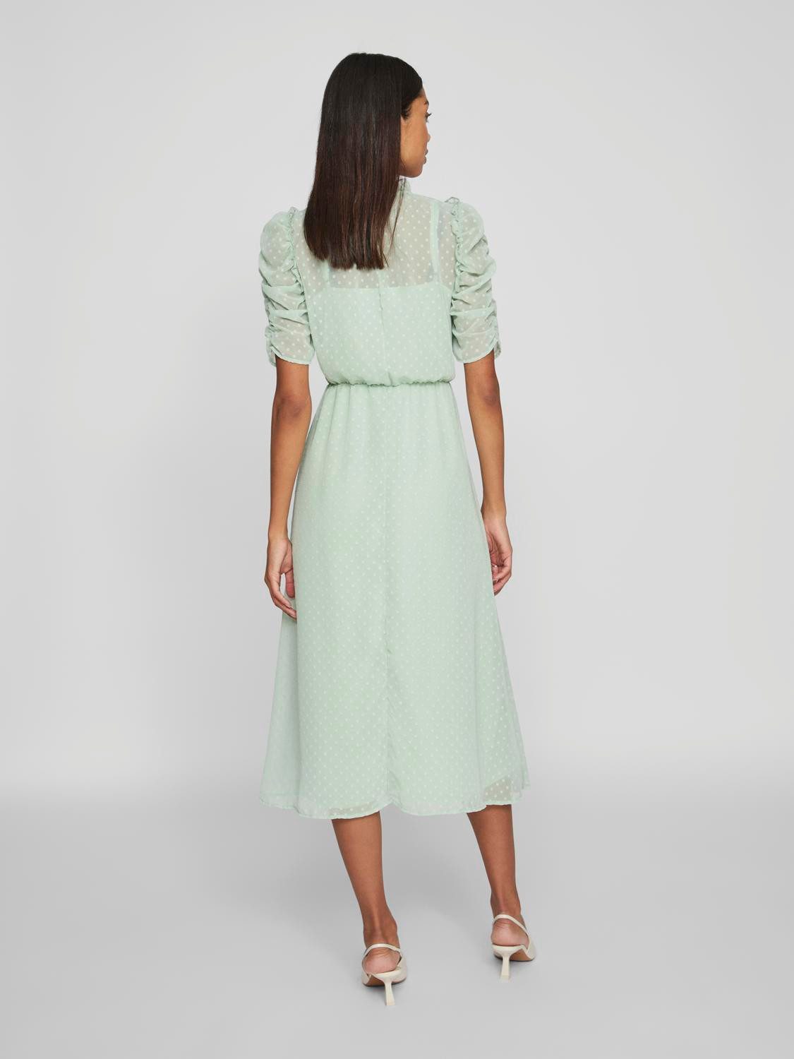 Vila Shirtkleid Elegantes Tüllkleid Midi Halbarm günstig online kaufen