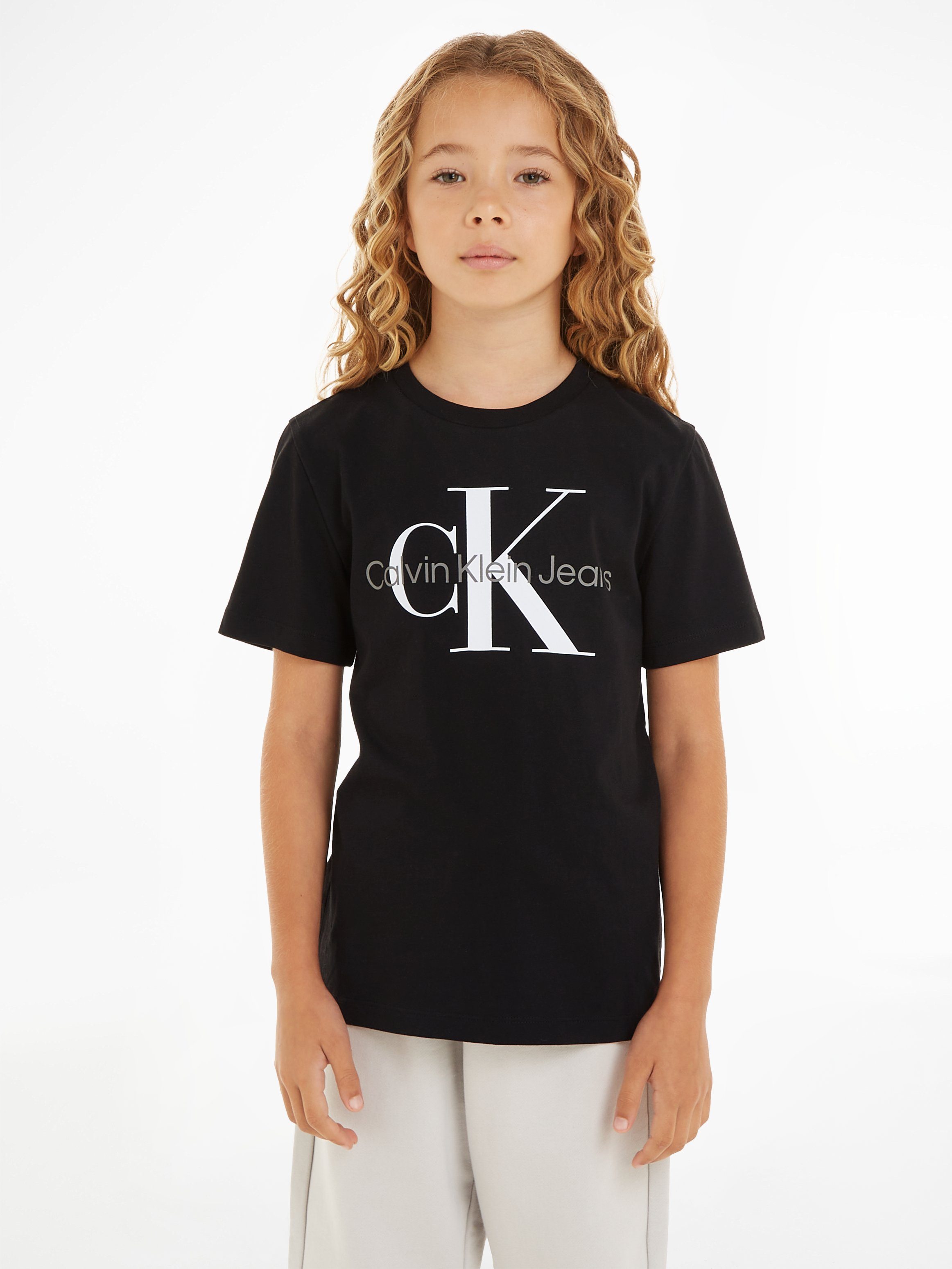 Black MONOGRAM Ck T-Shirt Jeans T-SHIRT SS Klein Calvin CK