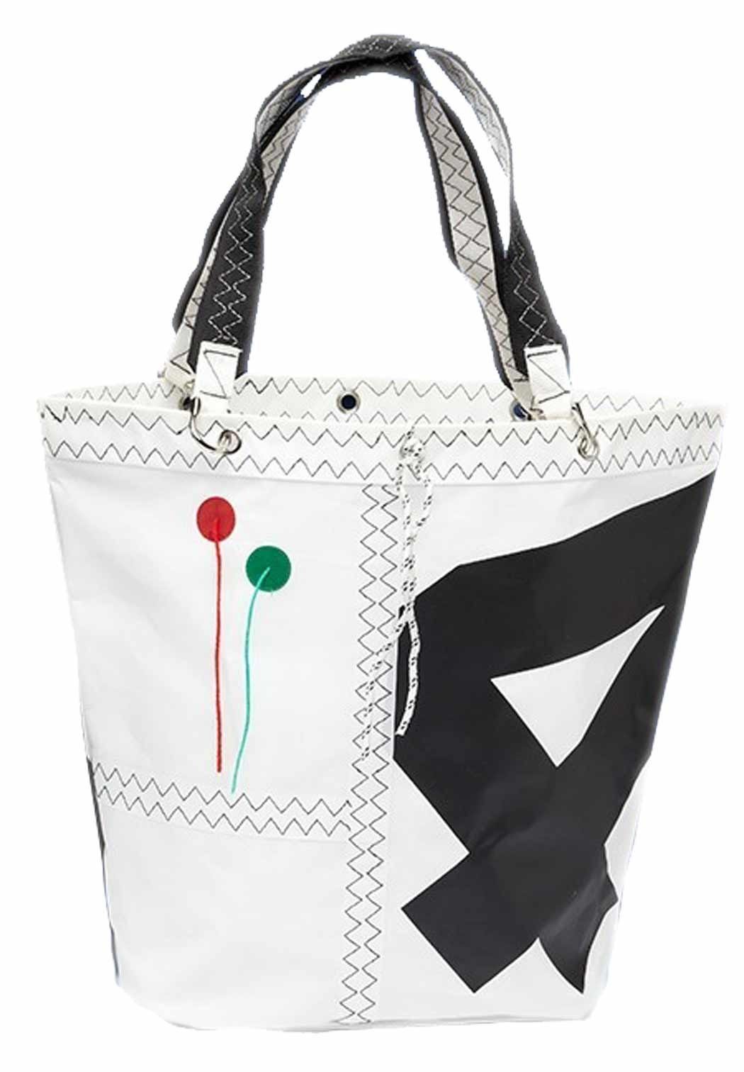 Trend Marine Einkaufsshopper Sea Girl Einkaufstasche, Weiß / Schwarz aus Segeltuch, Shopping Bag