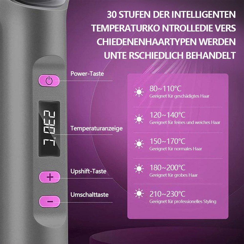 MOPUEA Haarglättbürste Haarglätter Bürste Glättbürste mit LED-Anzeige mit Verbrühungsschutz, 30s Schnelles Aufheizen, Professionelles Haarwerkzeug zum Stylen